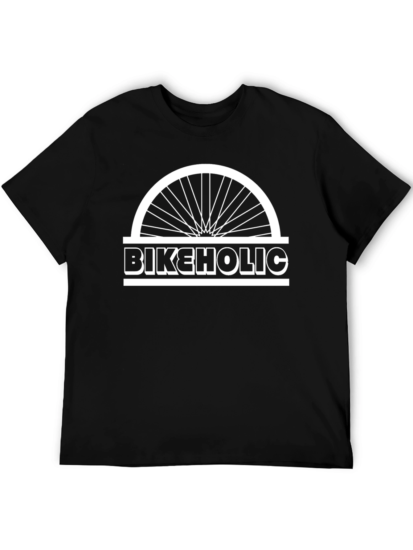 Bikeholic Graphic Tee - Black Cotton Bicycle Enthusiast T-Shirt