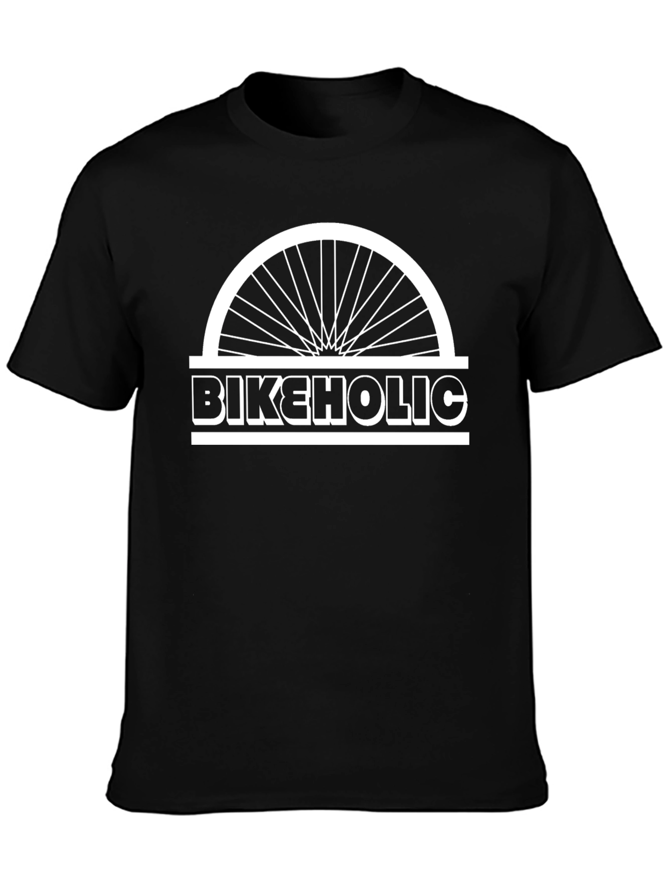 Bikeholic Graphic Tee - Black Cotton Bicycle Enthusiast T-Shirt