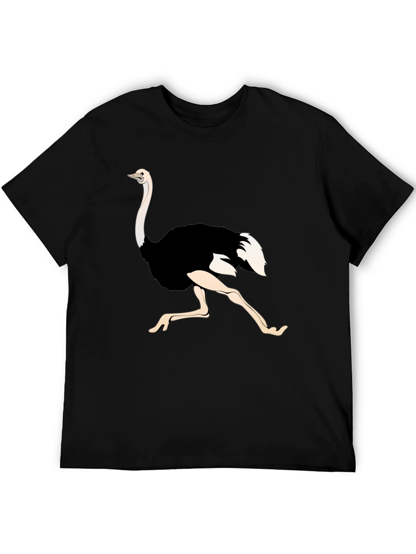 Ostrich Graphic Tee - Black Unisex T-Shirt