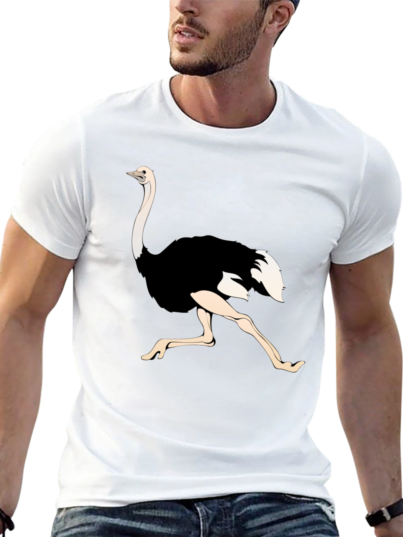 Ostrich Graphic Tee - Black Unisex T-Shirt