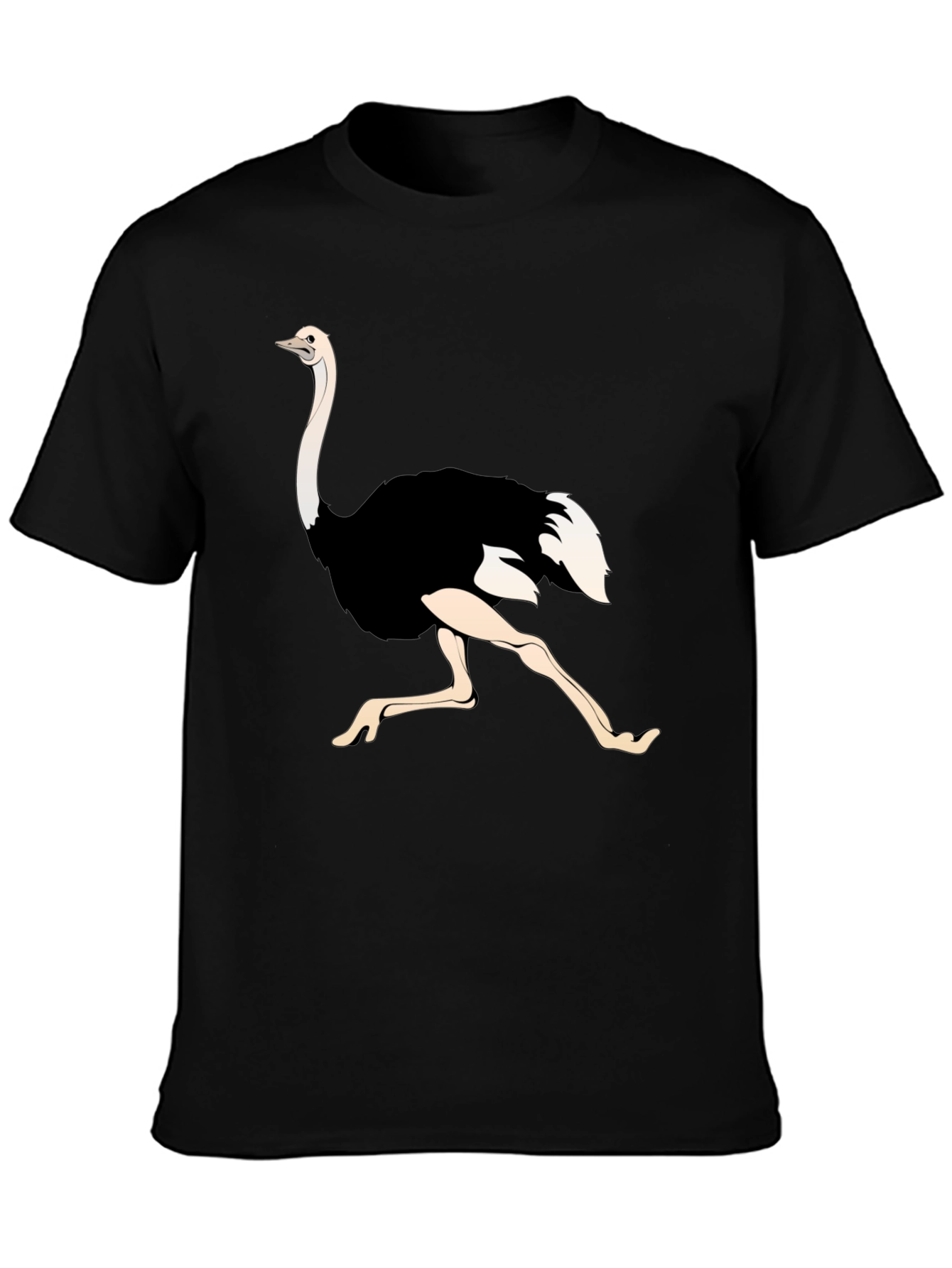 Ostrich Graphic Tee - Black Unisex T-Shirt