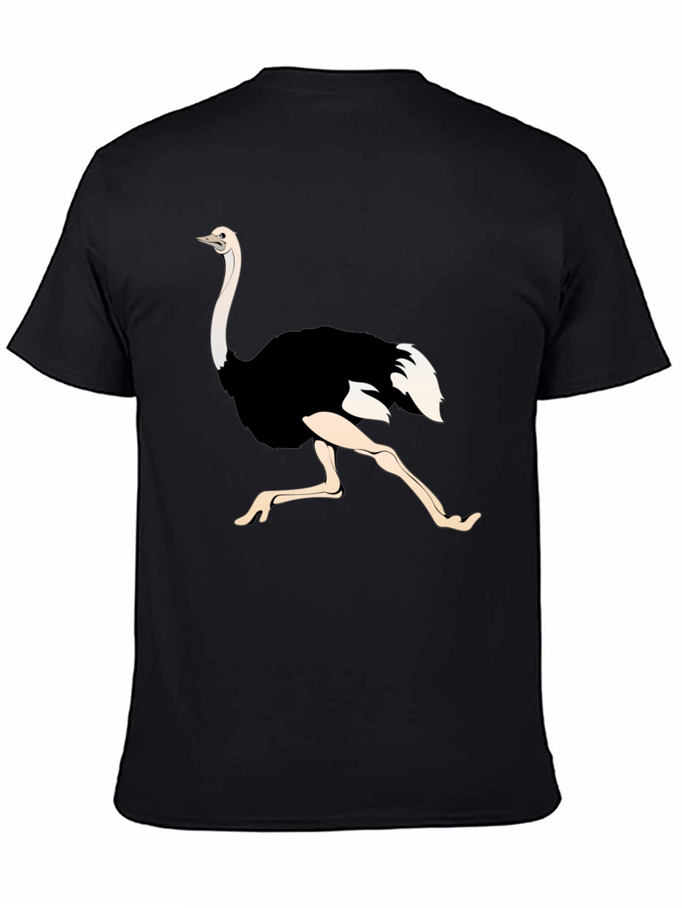 Ostrich Graphic Tee - Black Unisex T-Shirt