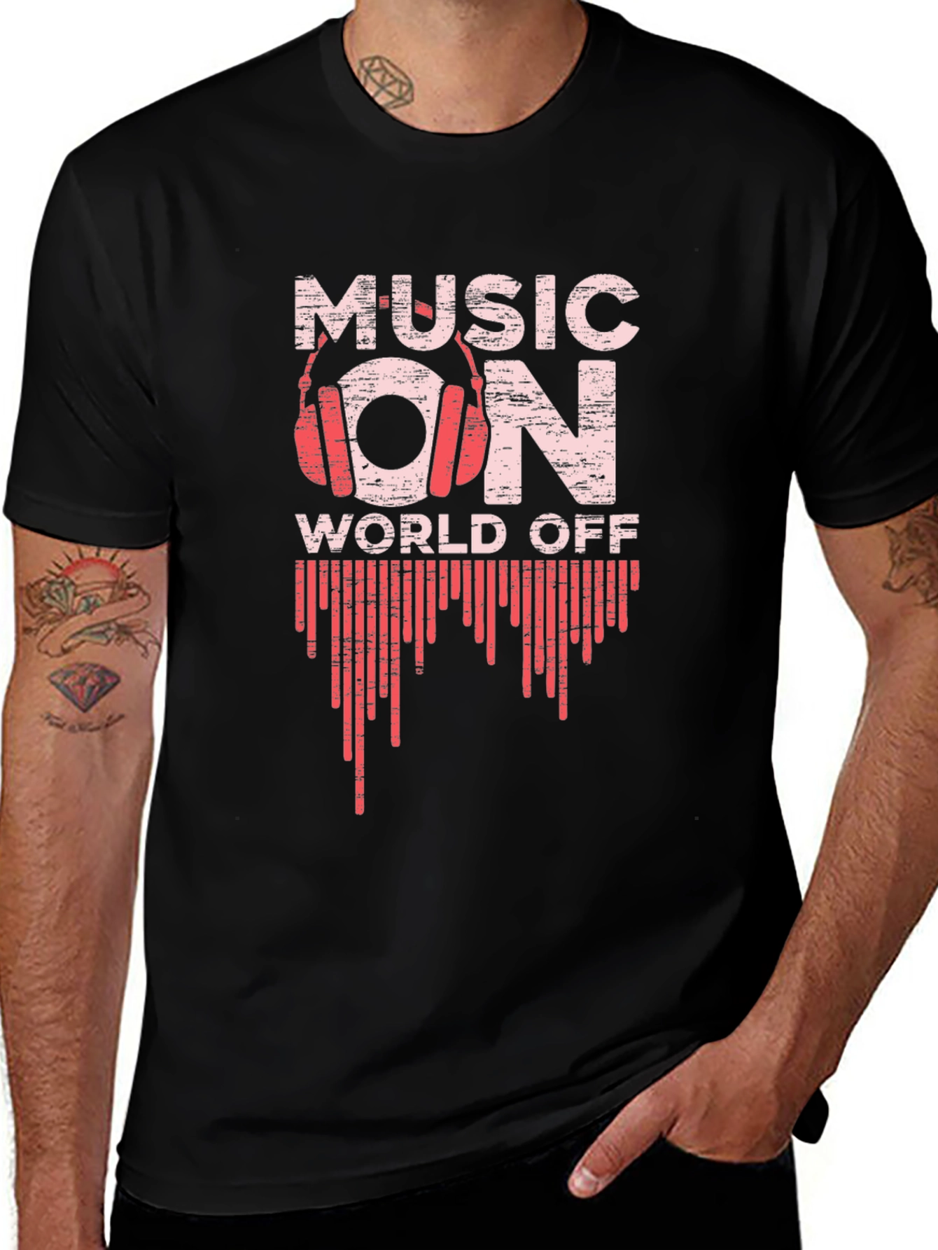 Music On World Off Graphic T-Shirt