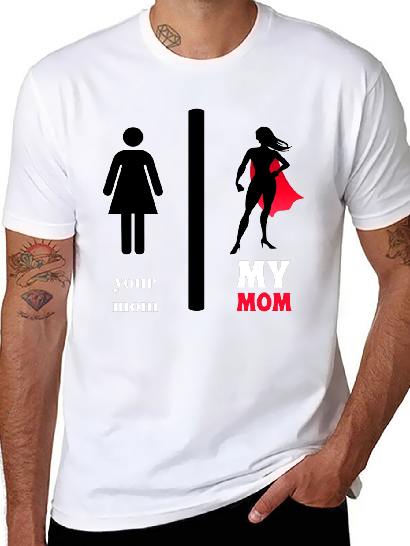 My Mom SuperHero T-Shirt - Novelty Graphic Tee