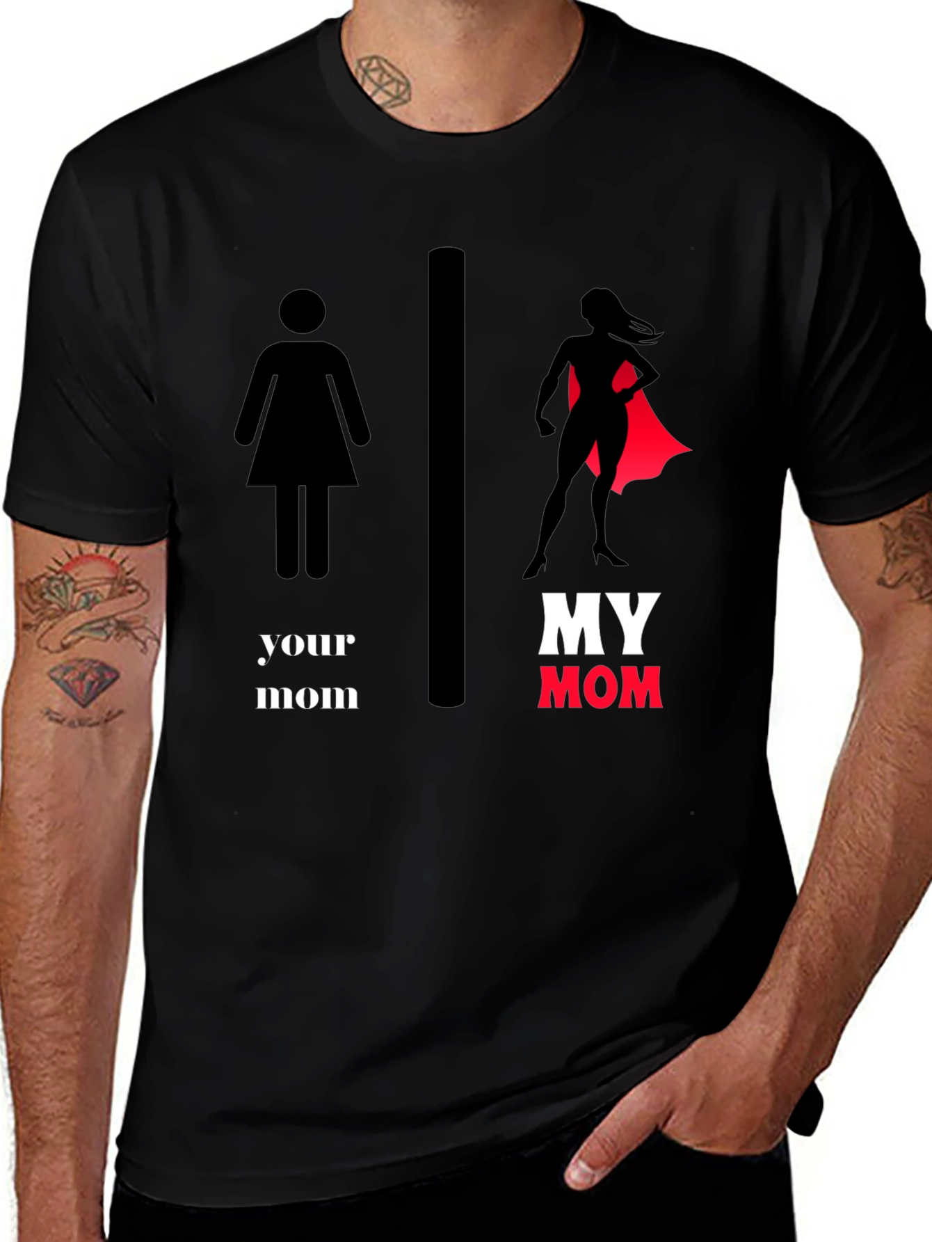 My Mom SuperHero T-Shirt - Novelty Graphic Tee