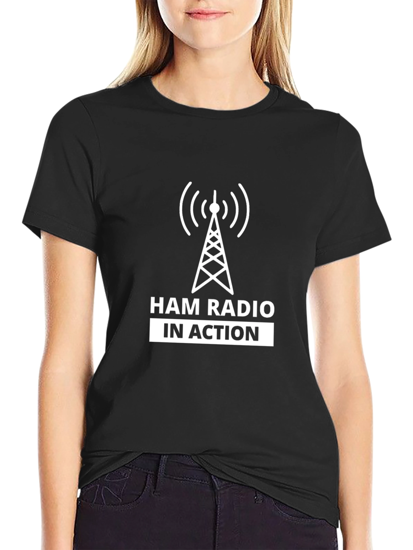 Ham Radio in Action Black T-Shirt
