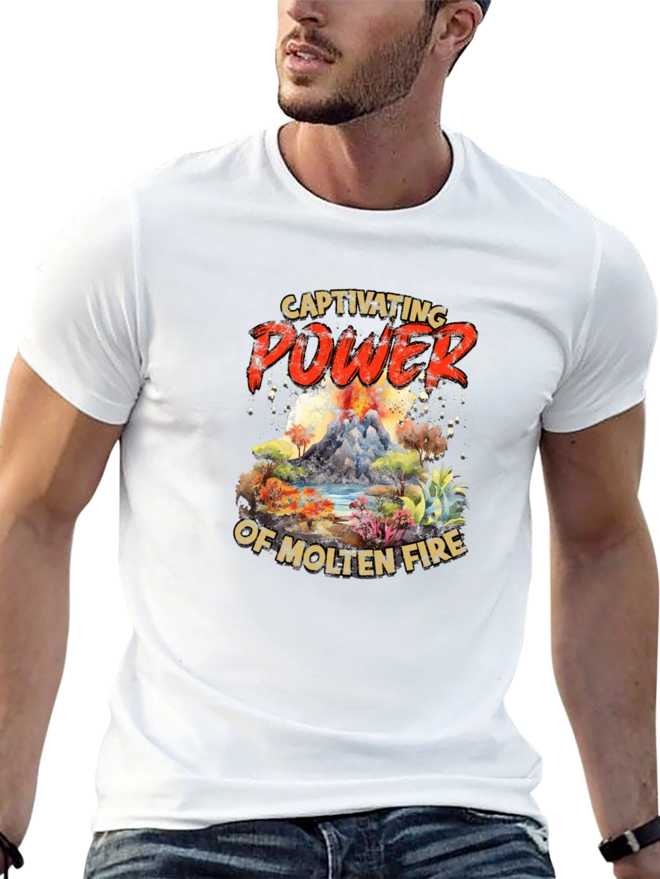 Captivating Power Molten Fire Graphic Tee