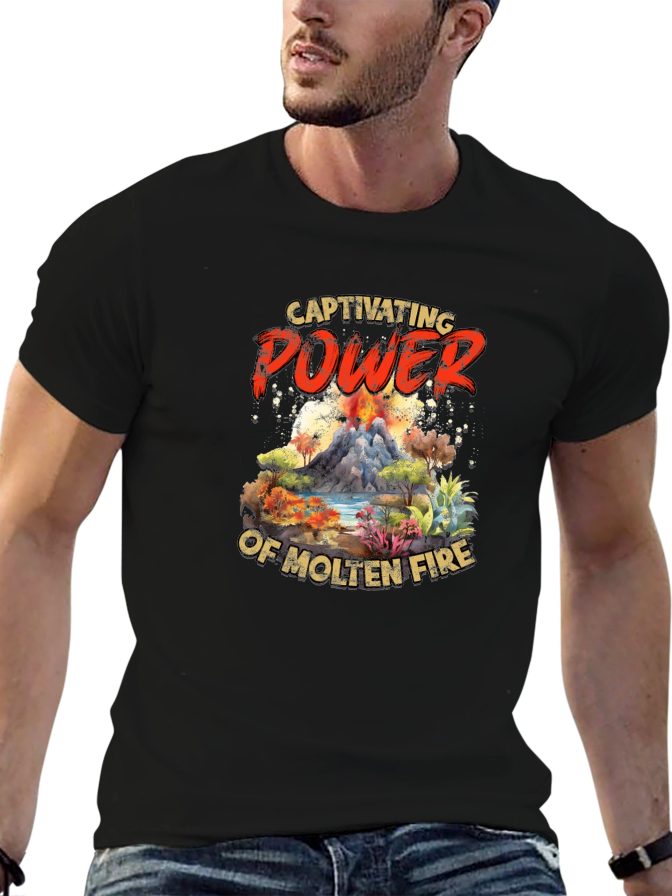 Captivating Power Molten Fire Graphic Tee