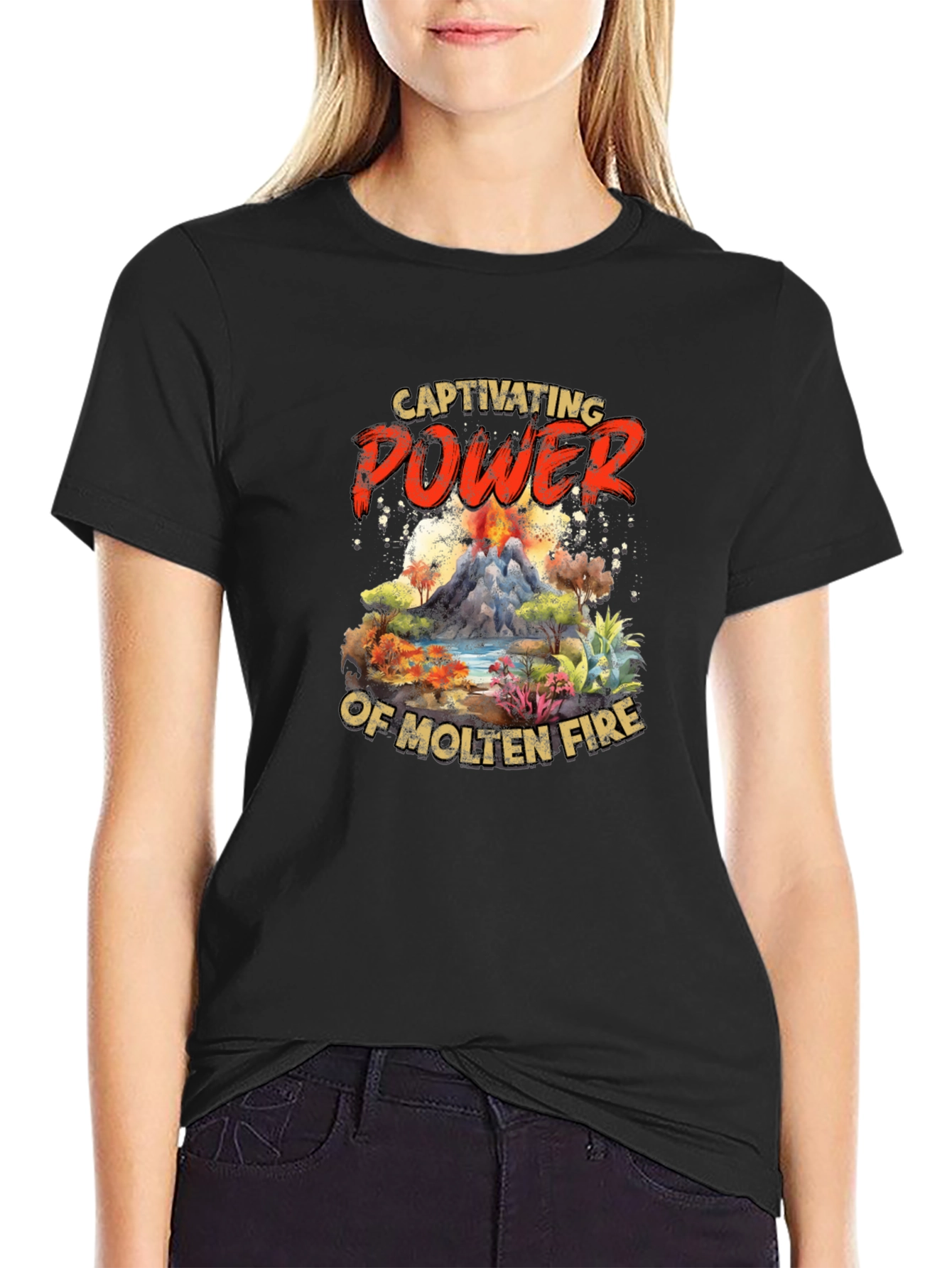 Captivating Power Molten Fire Graphic Tee