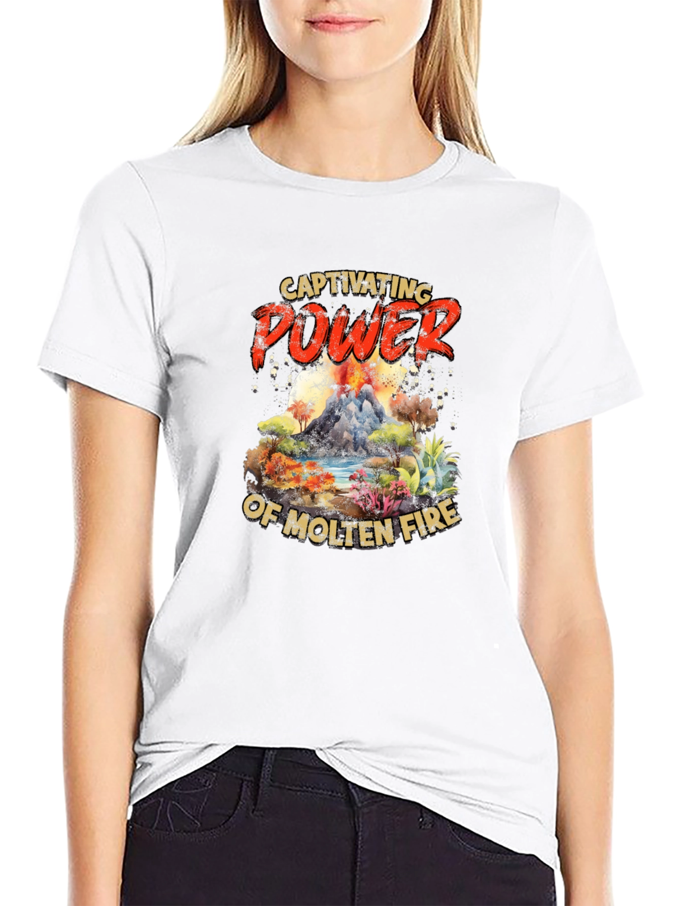 Captivating Power Molten Fire Graphic Tee