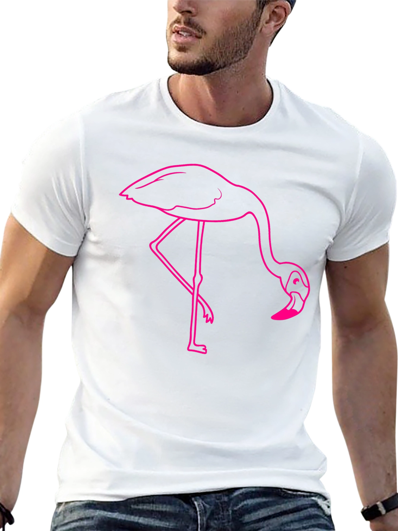 Flamingo Graphic Tee - Casual Black T-Shirt