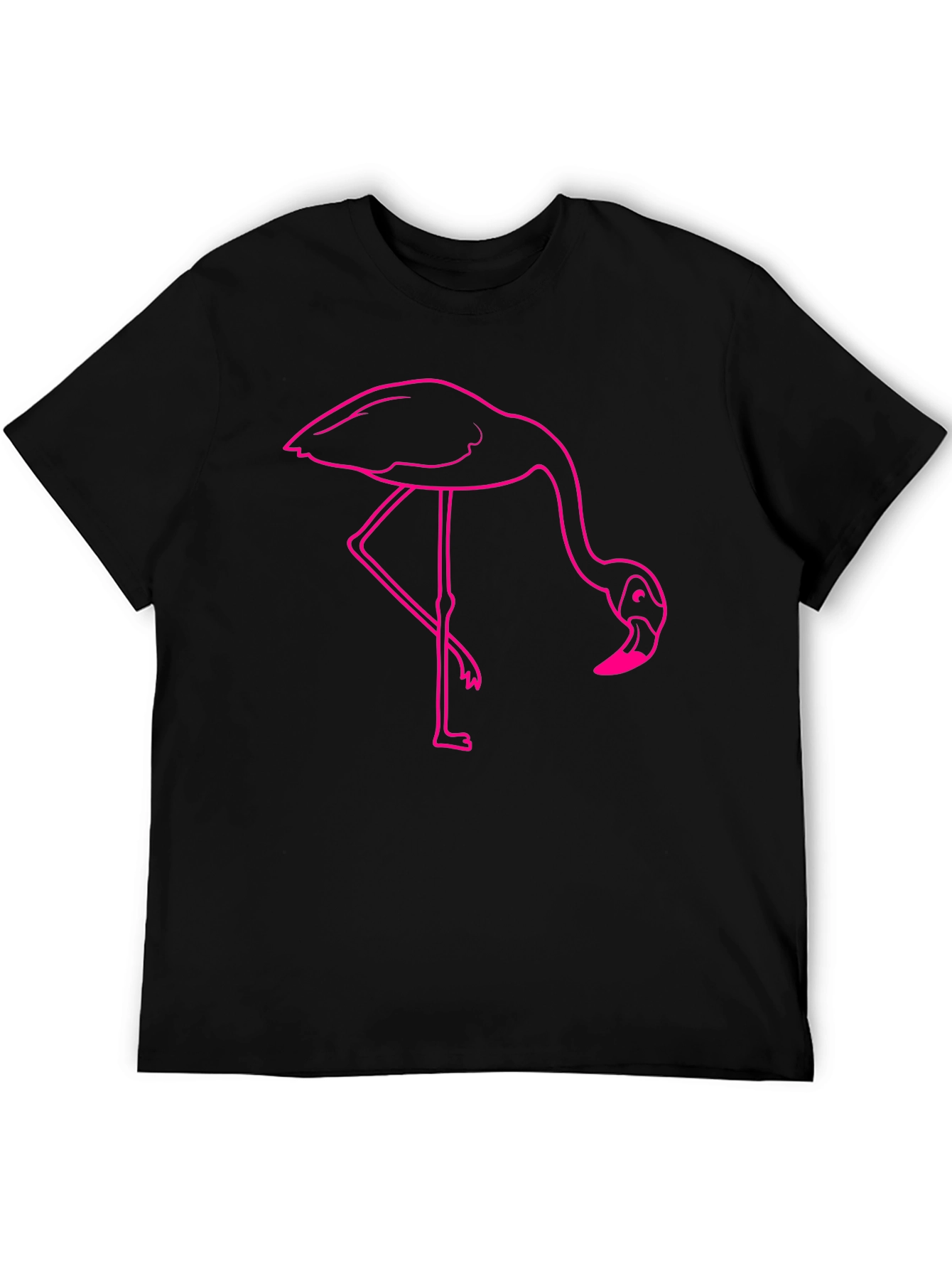 Flamingo Graphic Tee - Casual Black T-Shirt