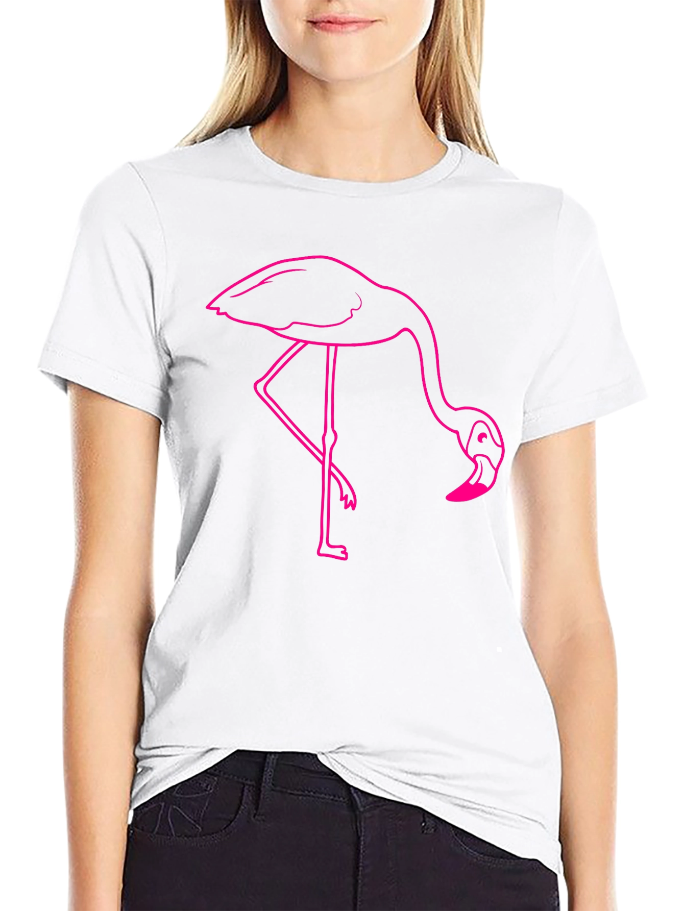 Flamingo Graphic Tee - Casual Black T-Shirt