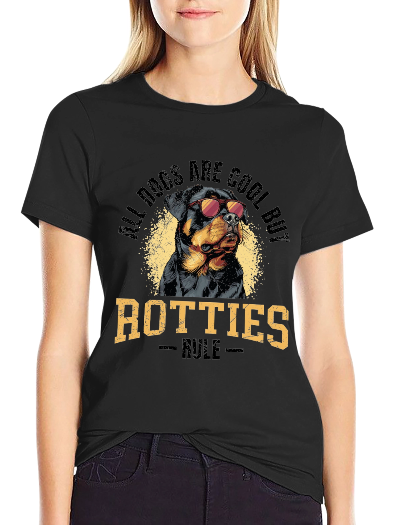 Cool Rotties Rule Black T-Shirt