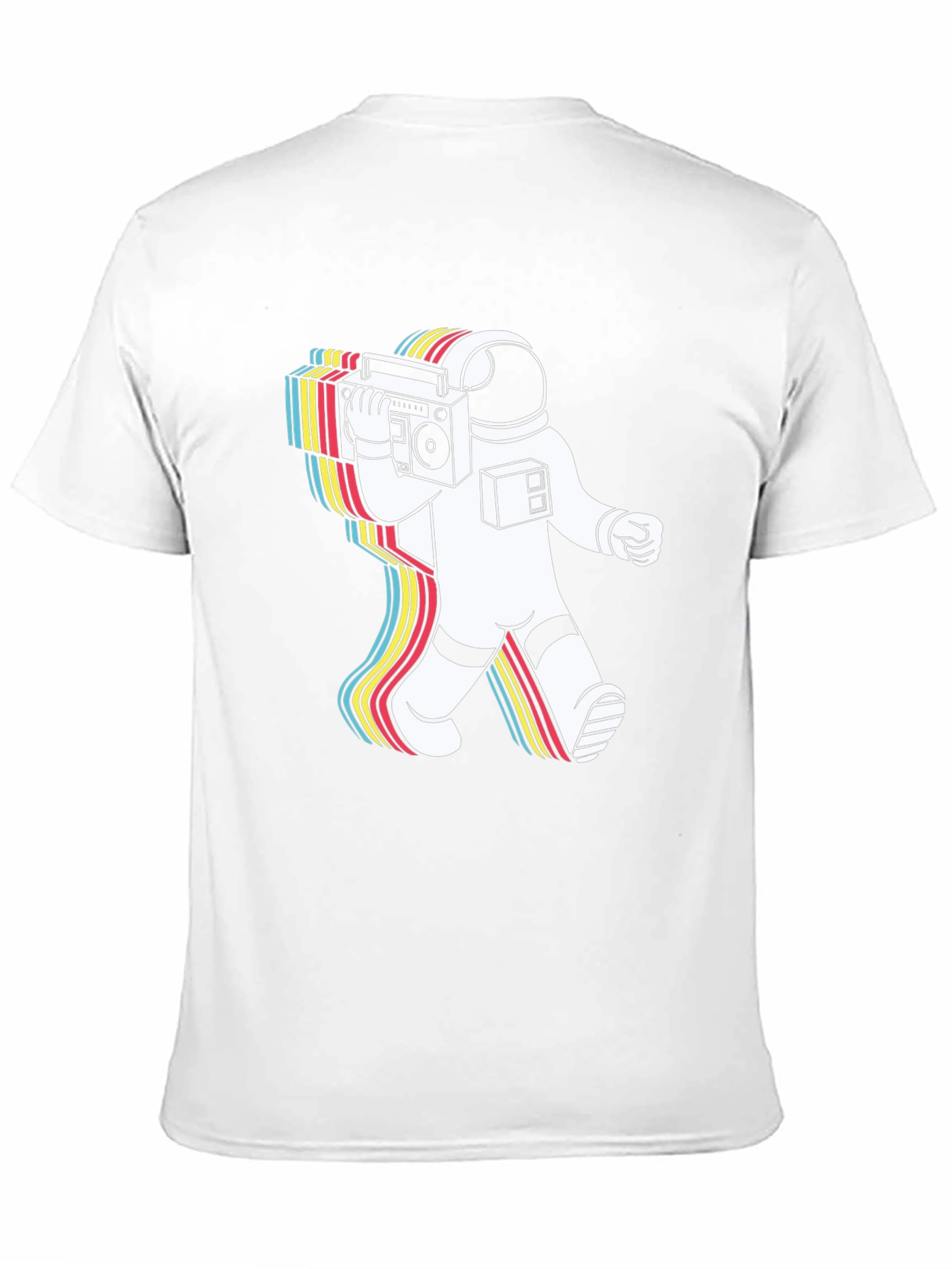 Retro Astronaut Boombox Graphic Tee - Black