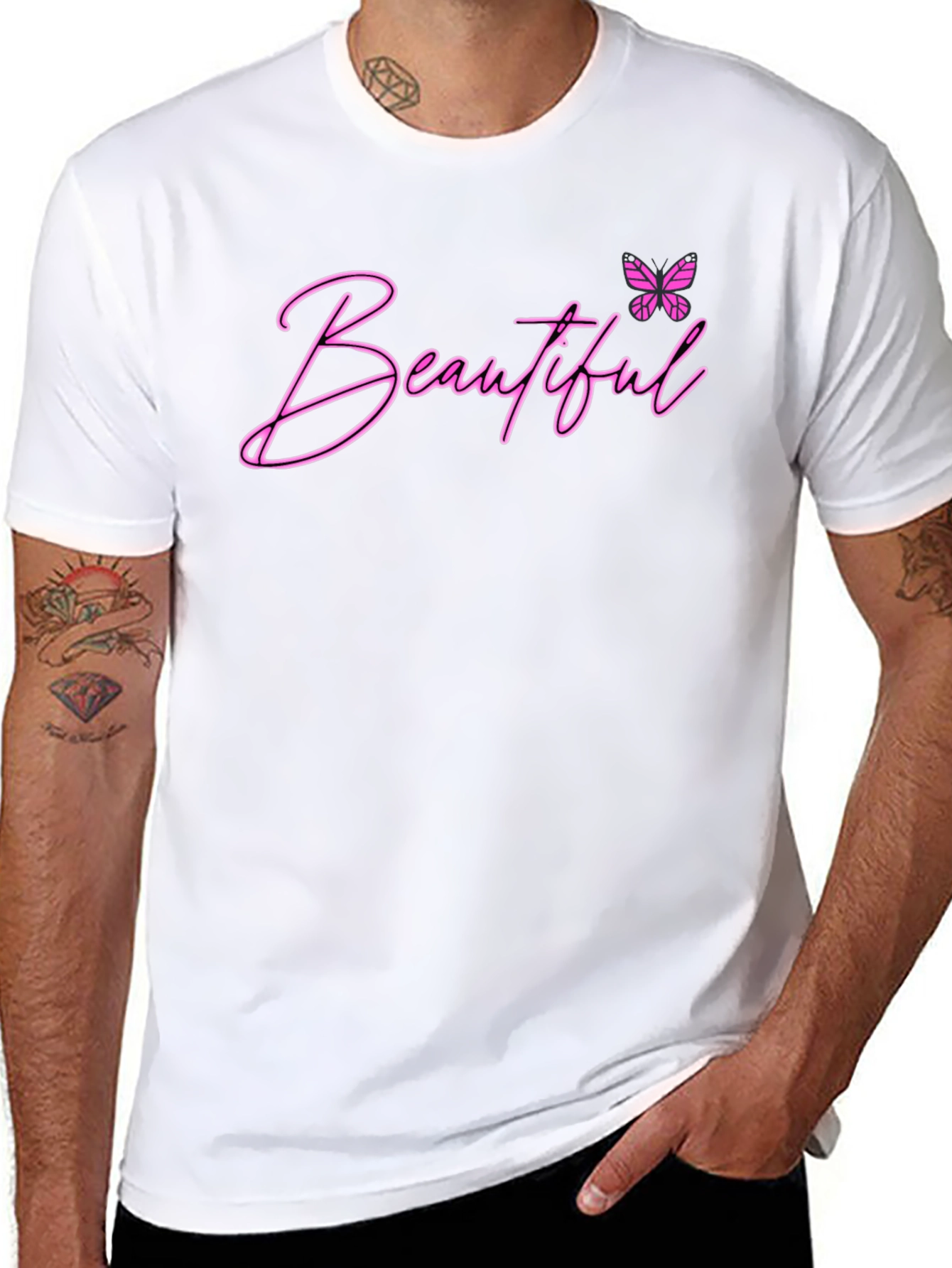 Beautiful Butterfly Graphic Tee - Black