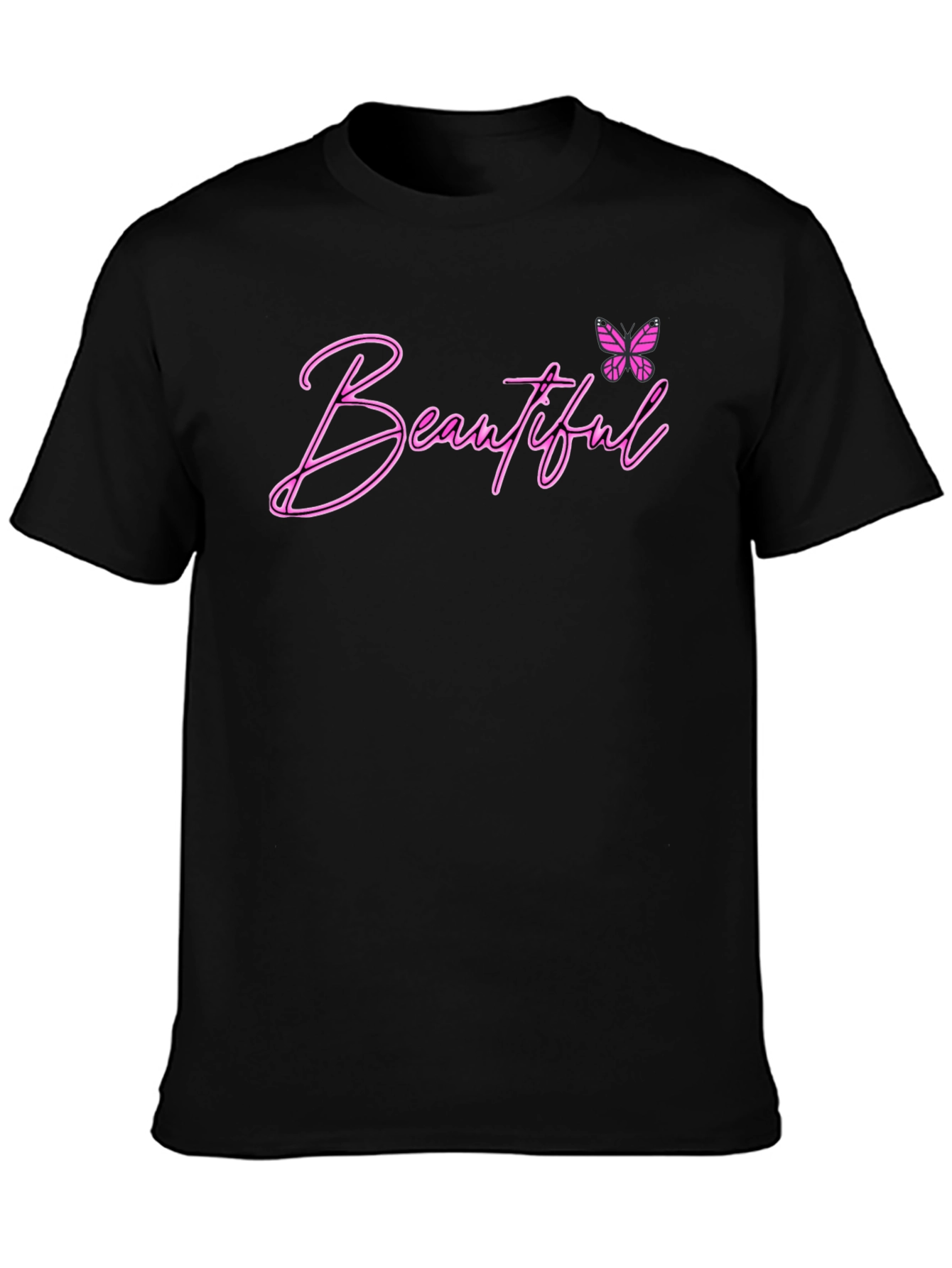 Beautiful Butterfly Graphic Tee - Black