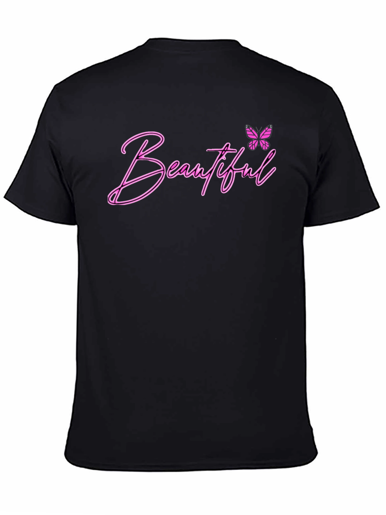 Beautiful Butterfly Graphic Tee - Black