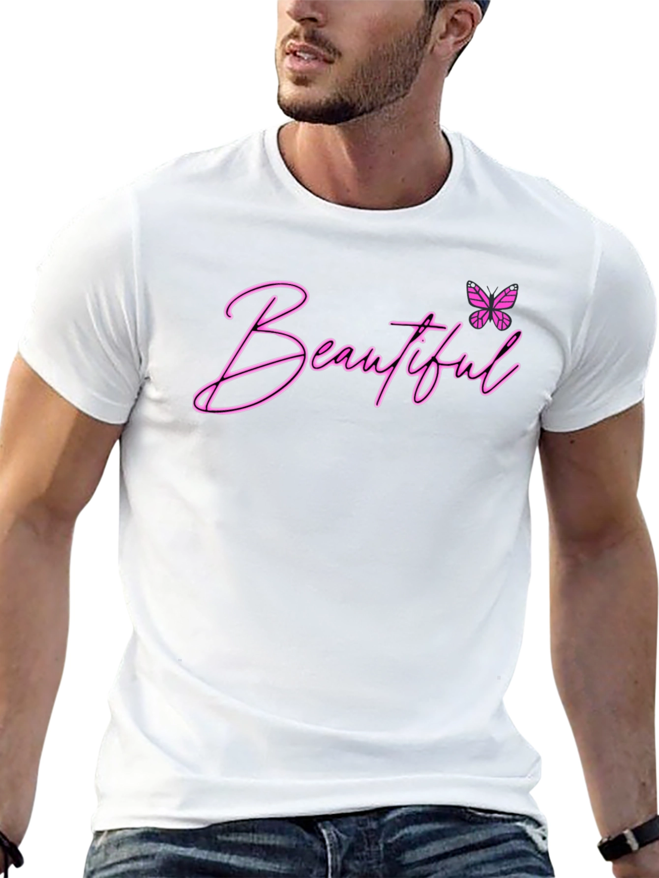 Beautiful Butterfly Graphic Tee - Black