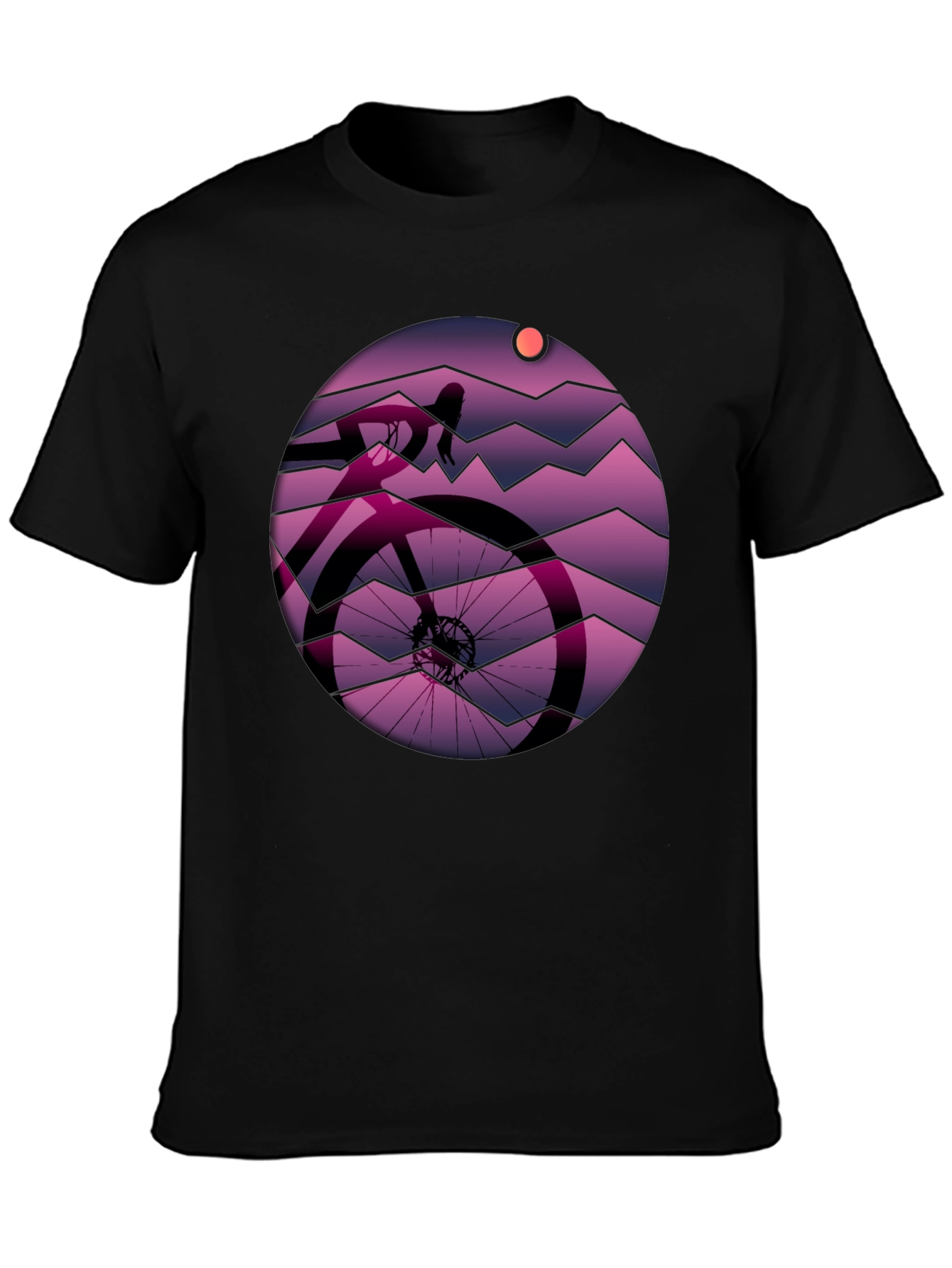 Cycling Sunset Graphic T-Shirt