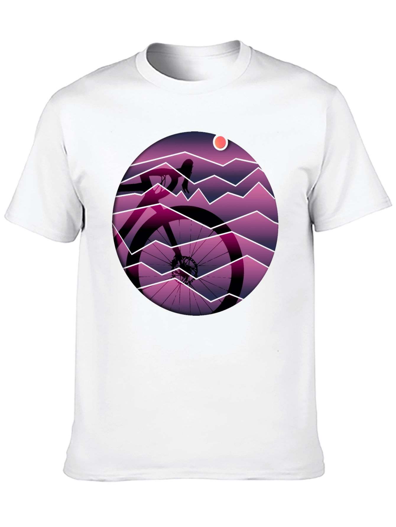 Cycling Sunset Graphic T-Shirt