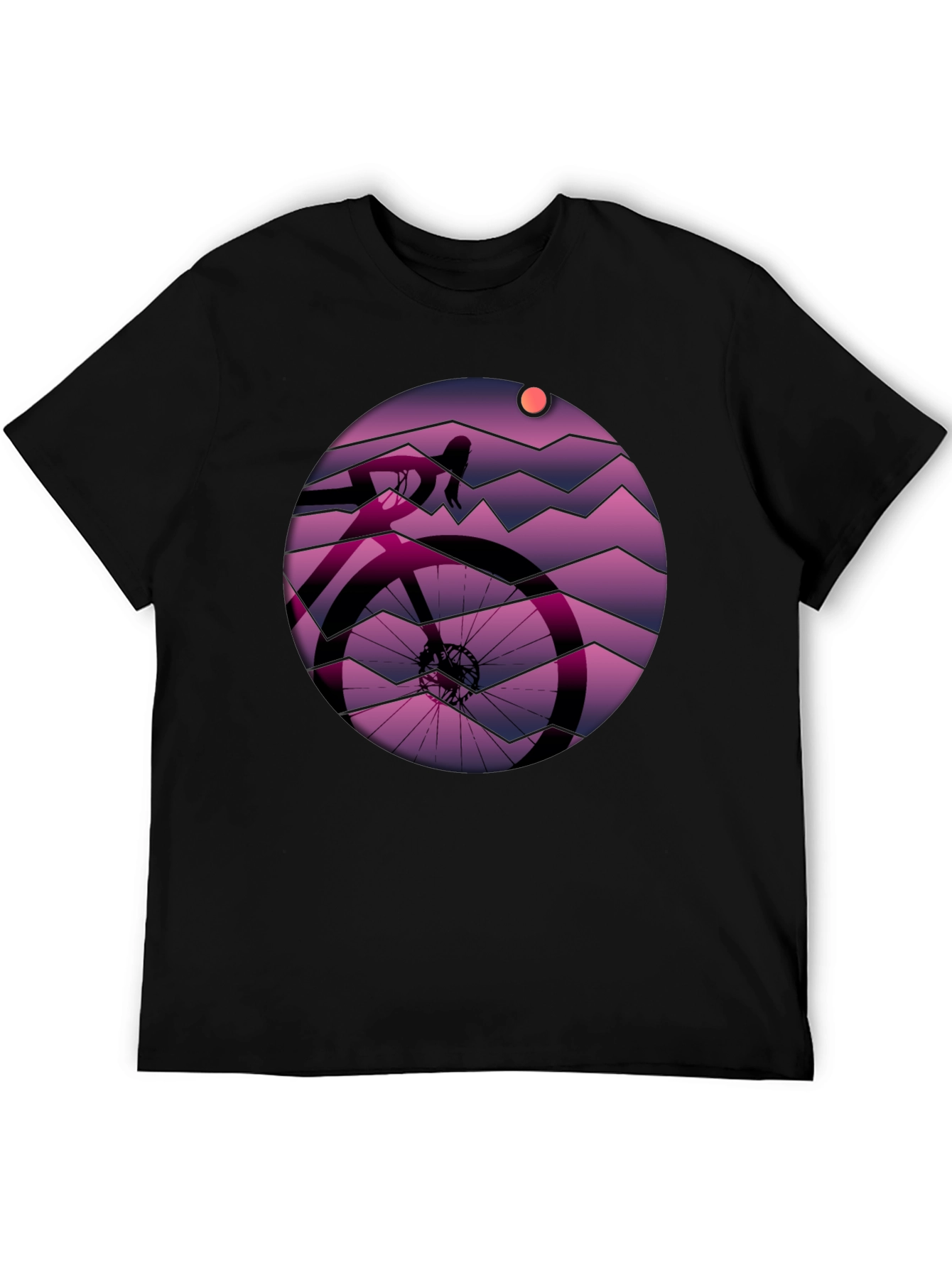 Cycling Sunset Graphic T-Shirt
