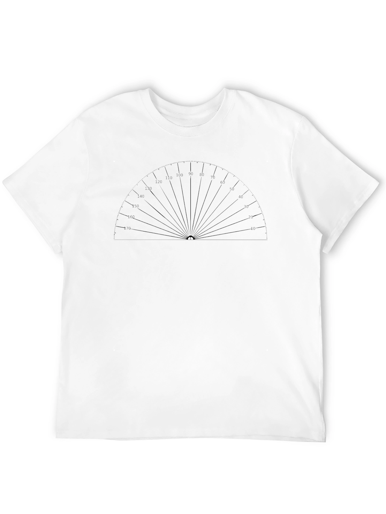 Geometric Protractor Design Black T-Shirt