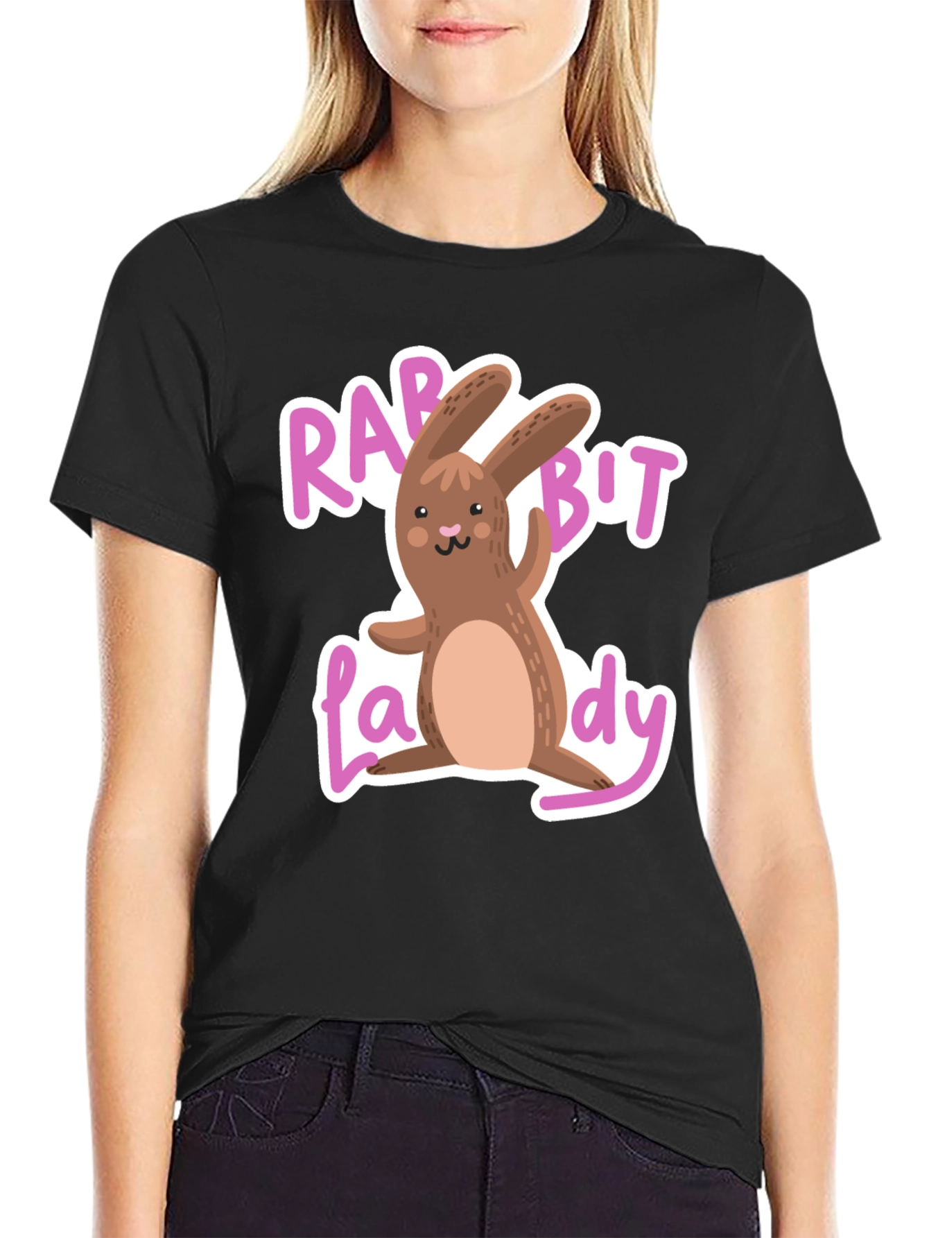Rabbit Lady Graphic Tee - Cute Easter T-Shirt
