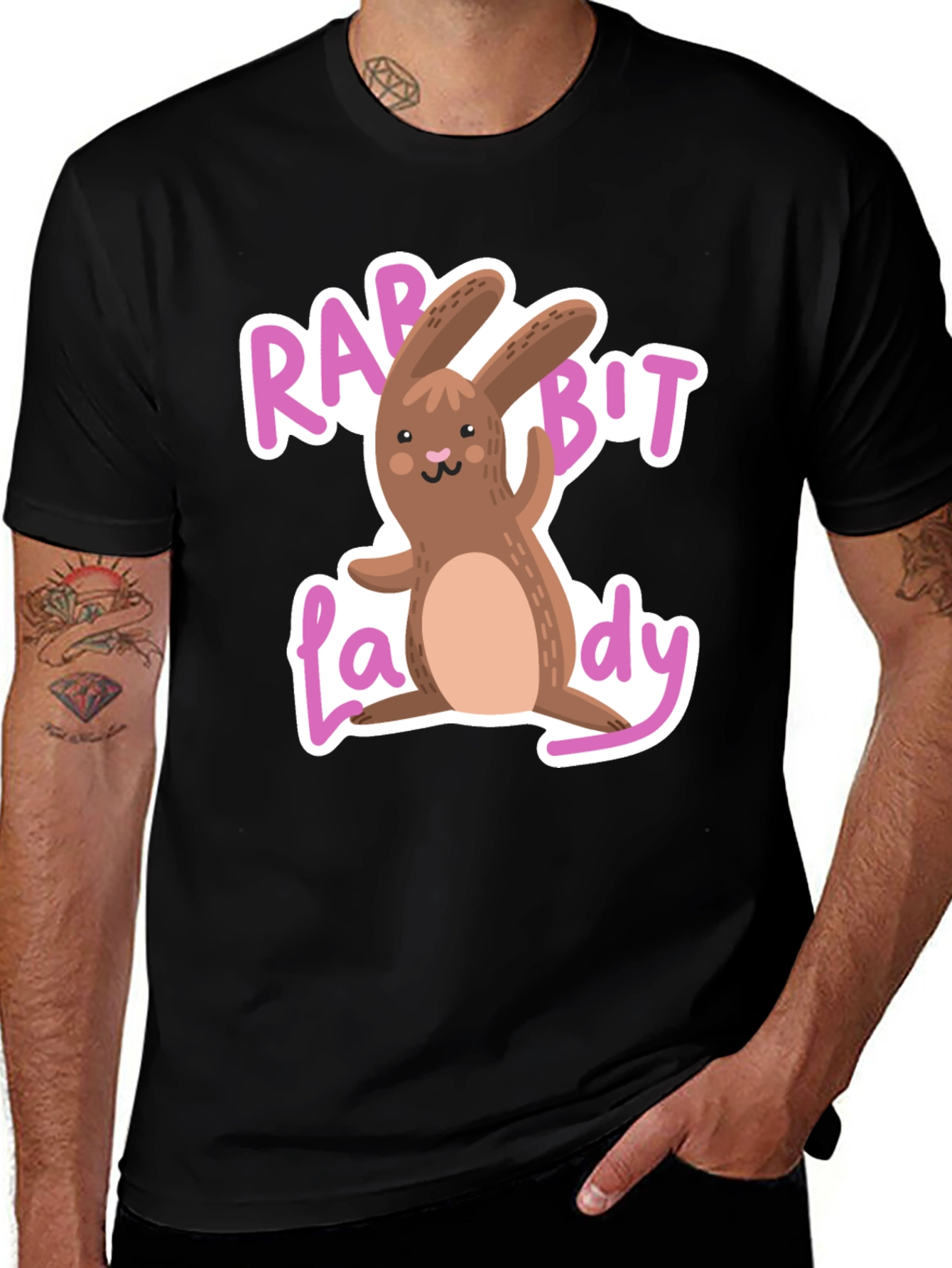 Rabbit Lady Graphic Tee - Cute Easter T-Shirt