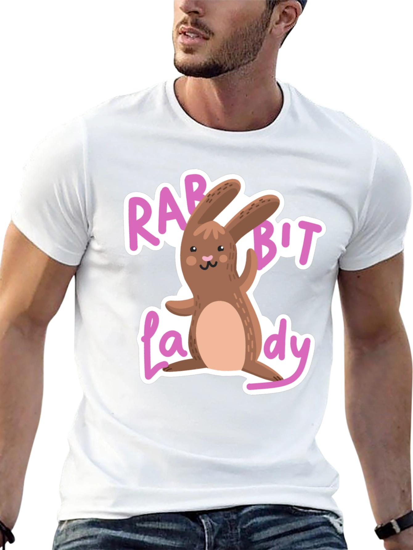 Rabbit Lady Graphic Tee - Cute Easter T-Shirt