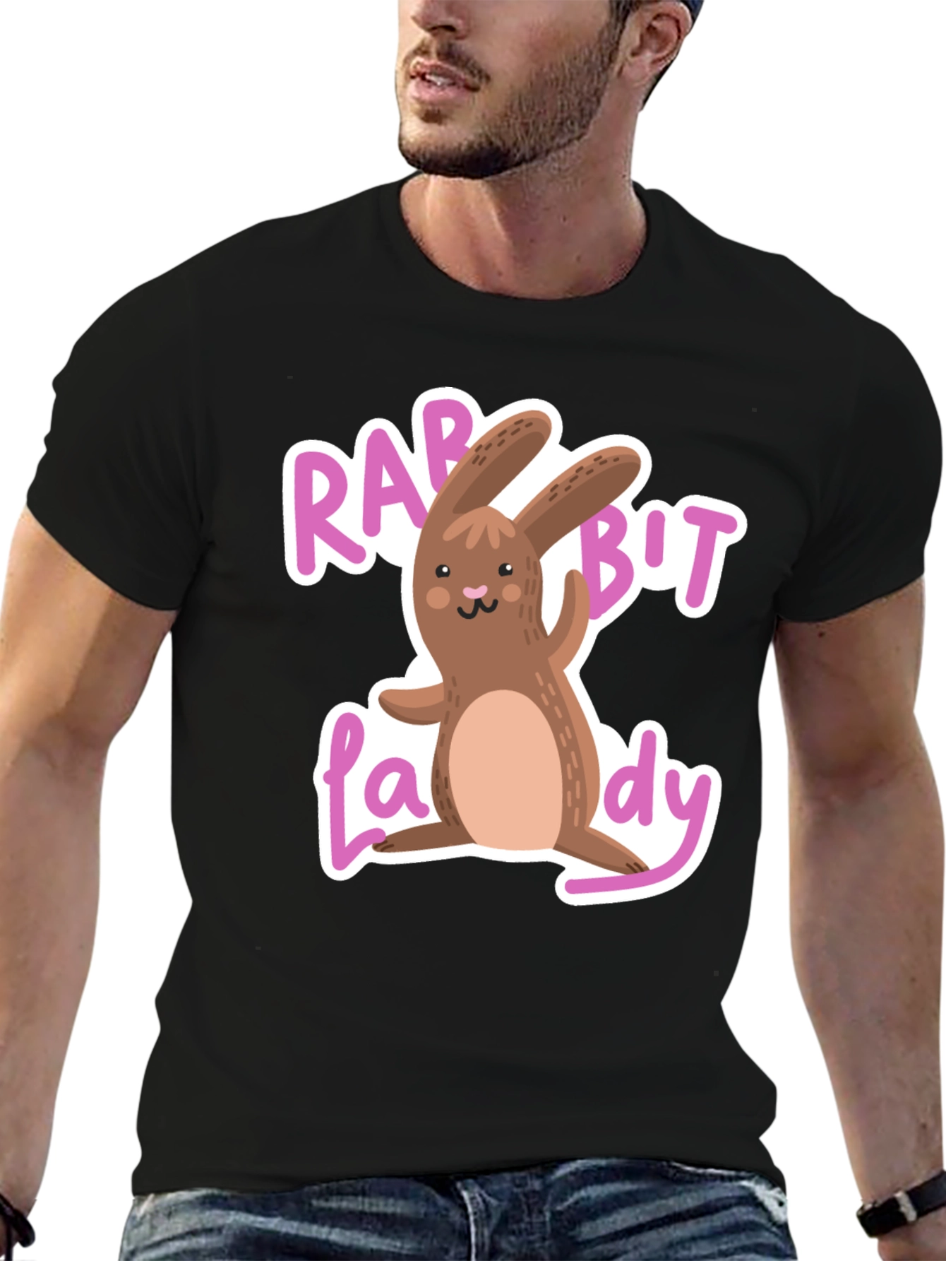 Rabbit Lady Graphic Tee - Cute Easter T-Shirt