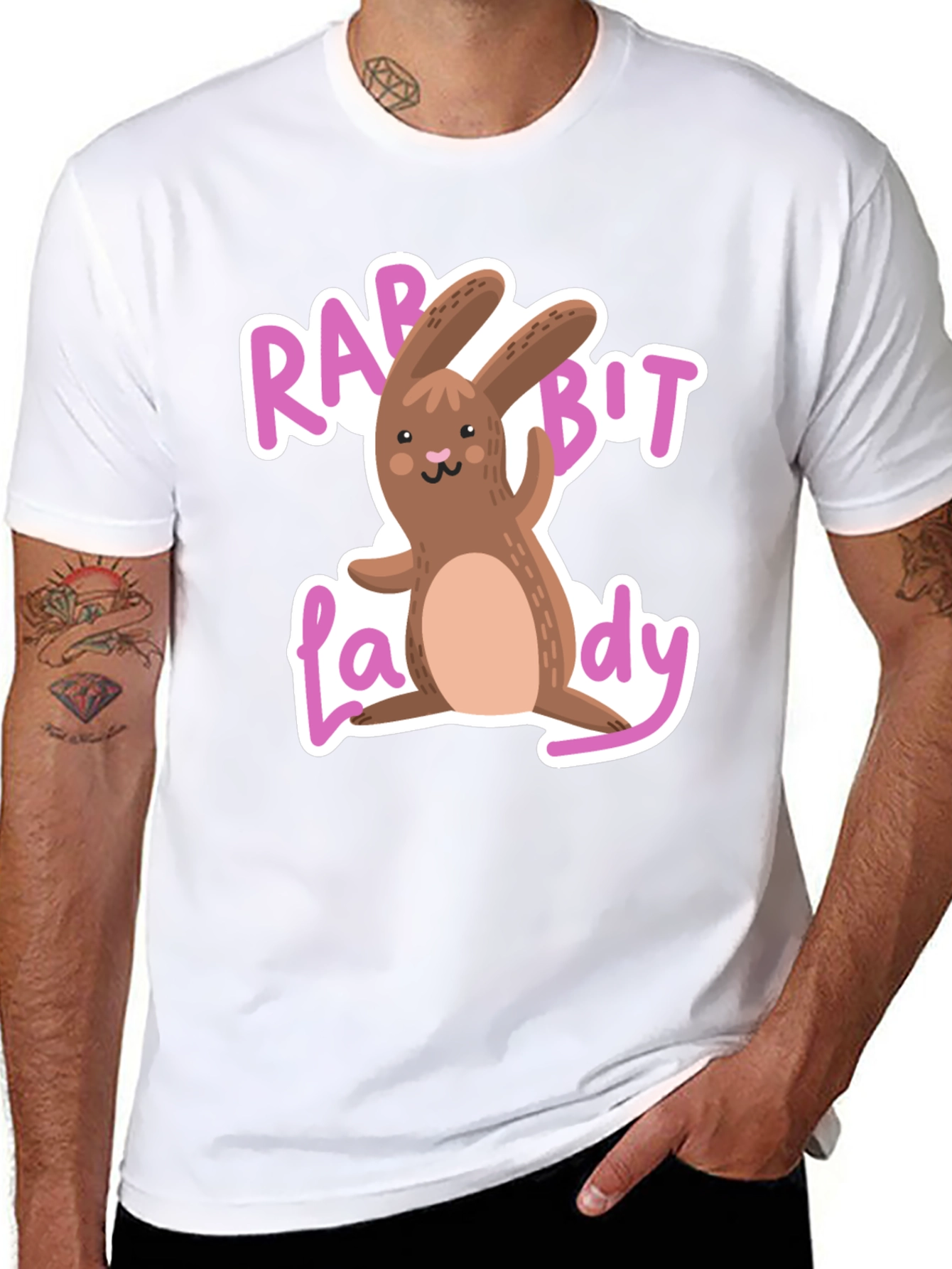 Rabbit Lady Graphic Tee - Cute Easter T-Shirt