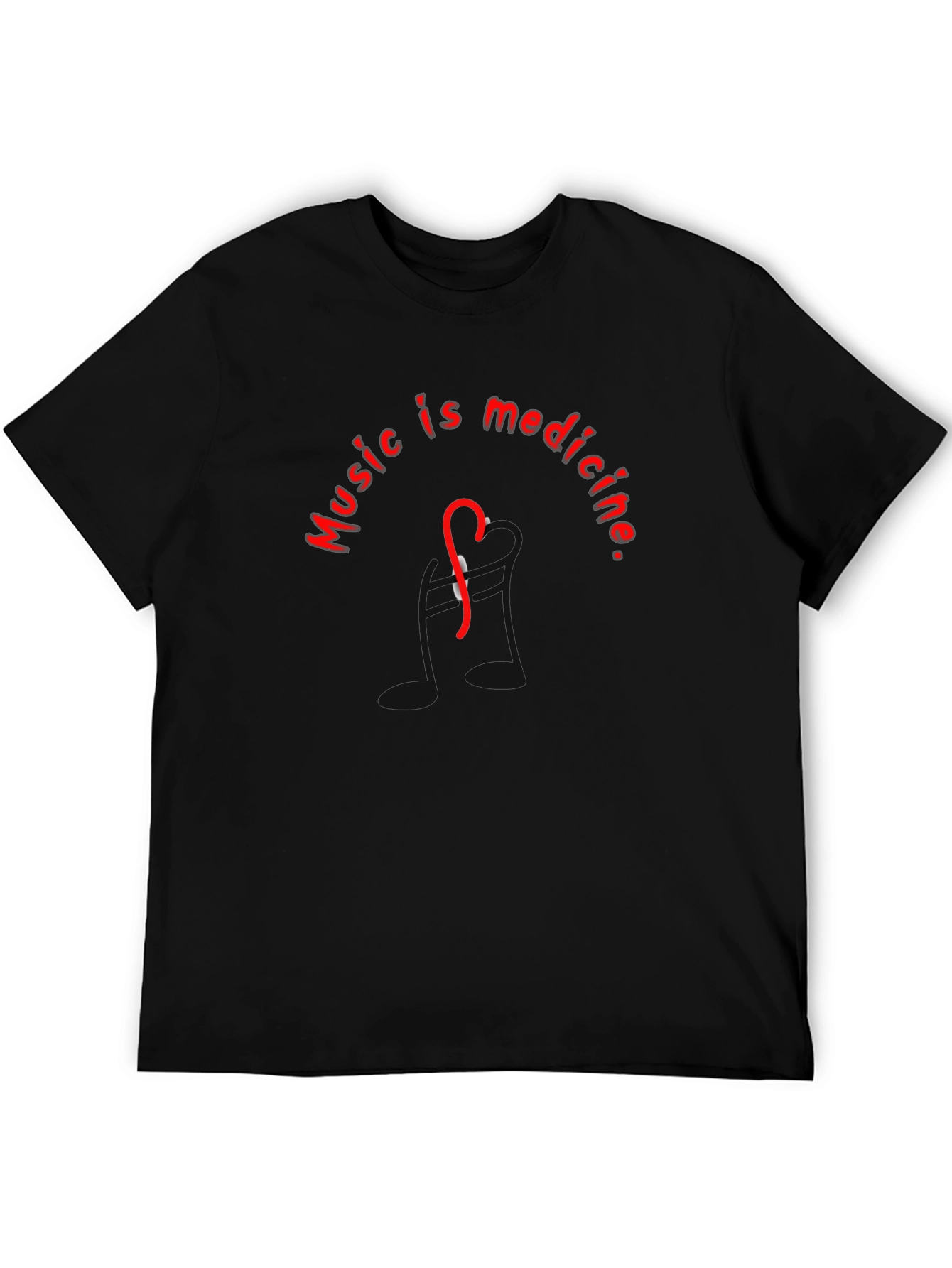 Music is Medicine Graphic T-Shirt - Black