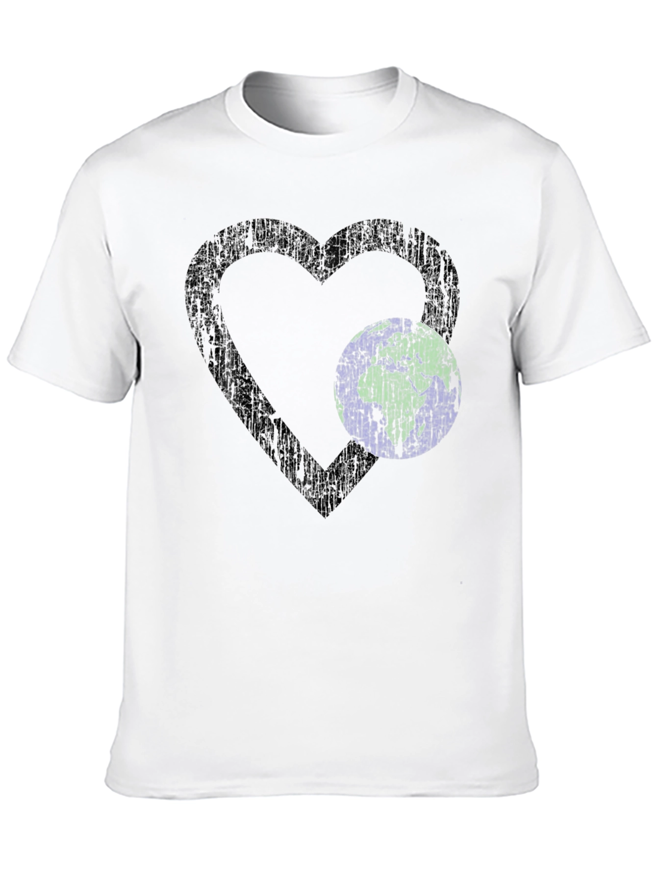 Heart Earth Graphic Tee - Black Cotton Blend