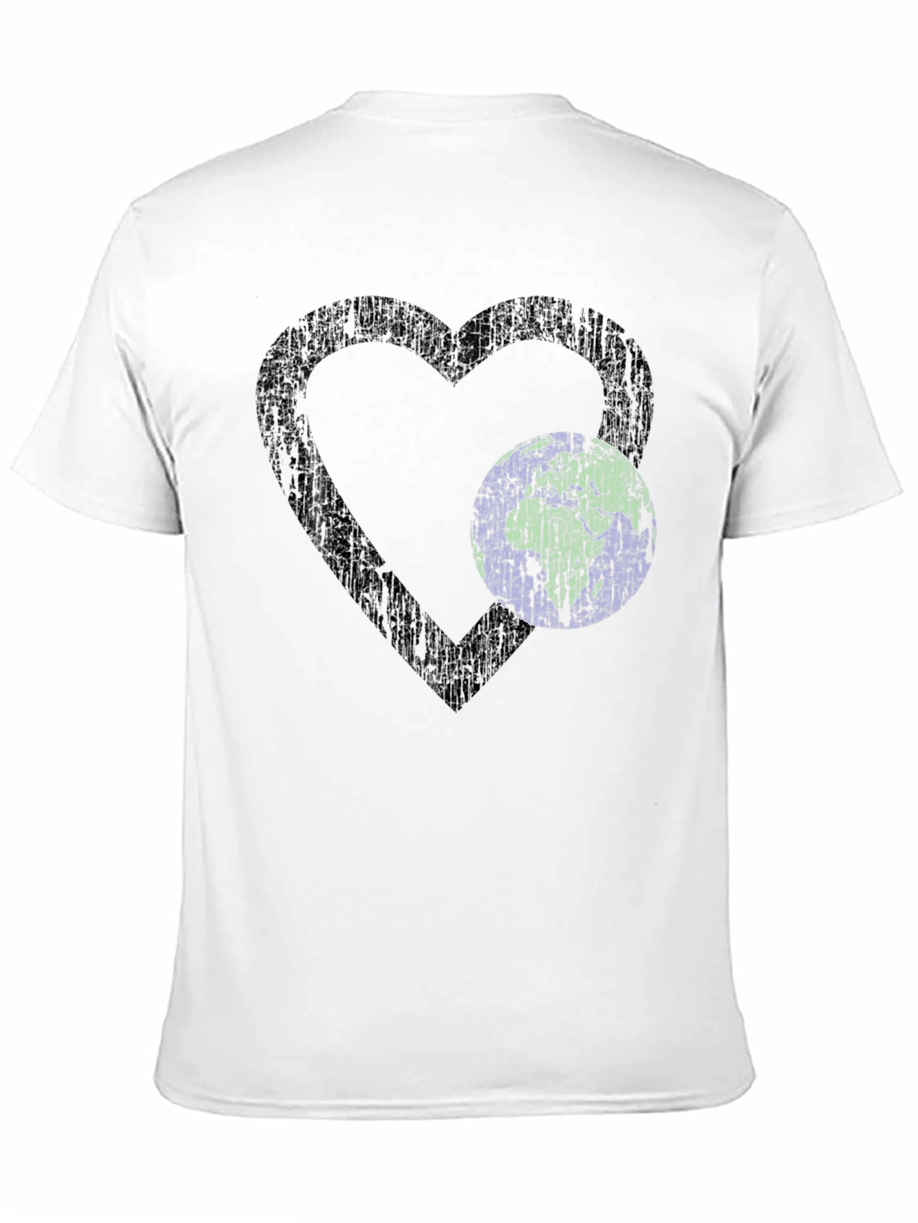 Heart Earth Graphic Tee - Black Cotton Blend