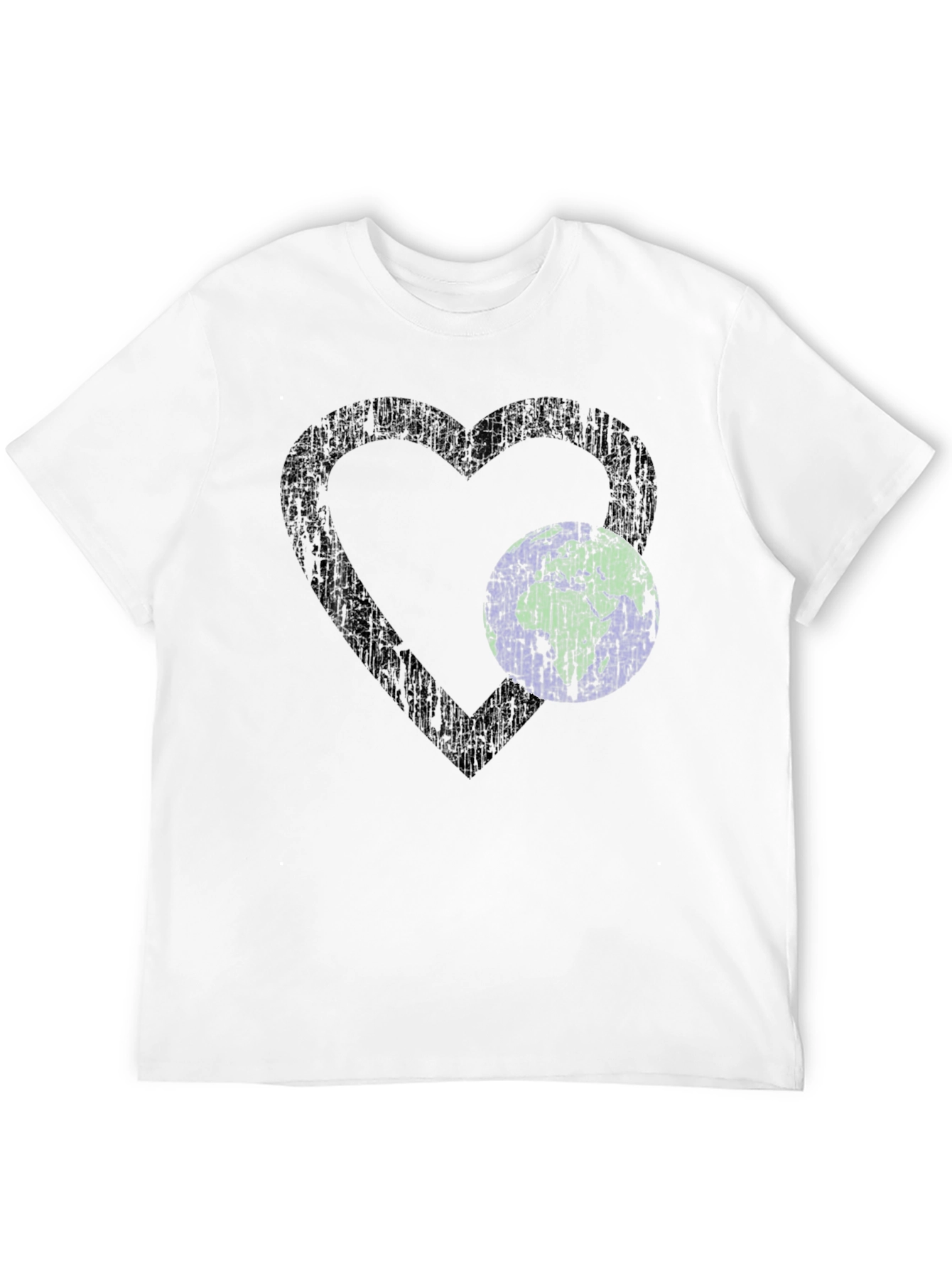 Heart Earth Graphic Tee - Black Cotton Blend