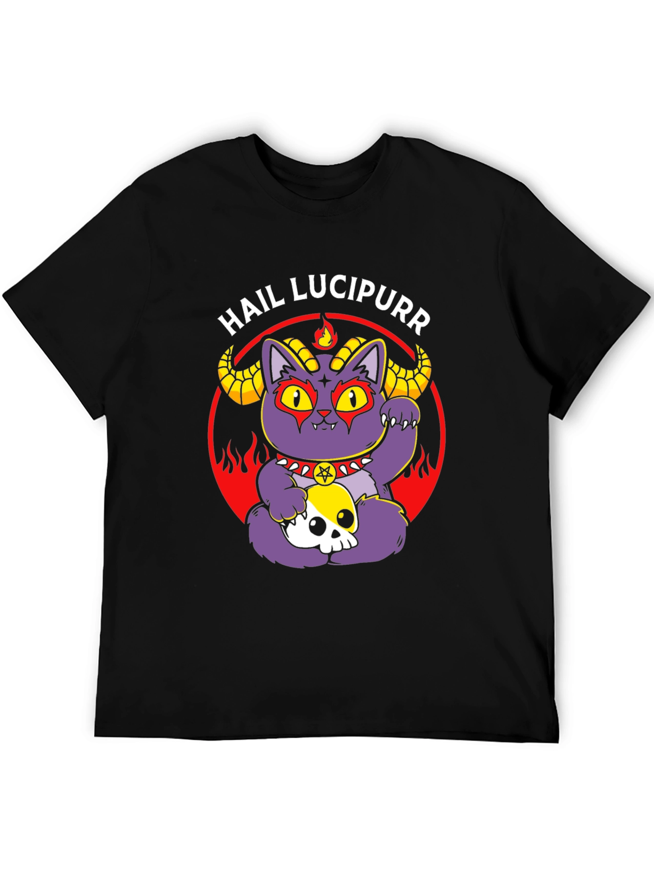 Hail Lucipurr Cat T-Shirt Goth Style