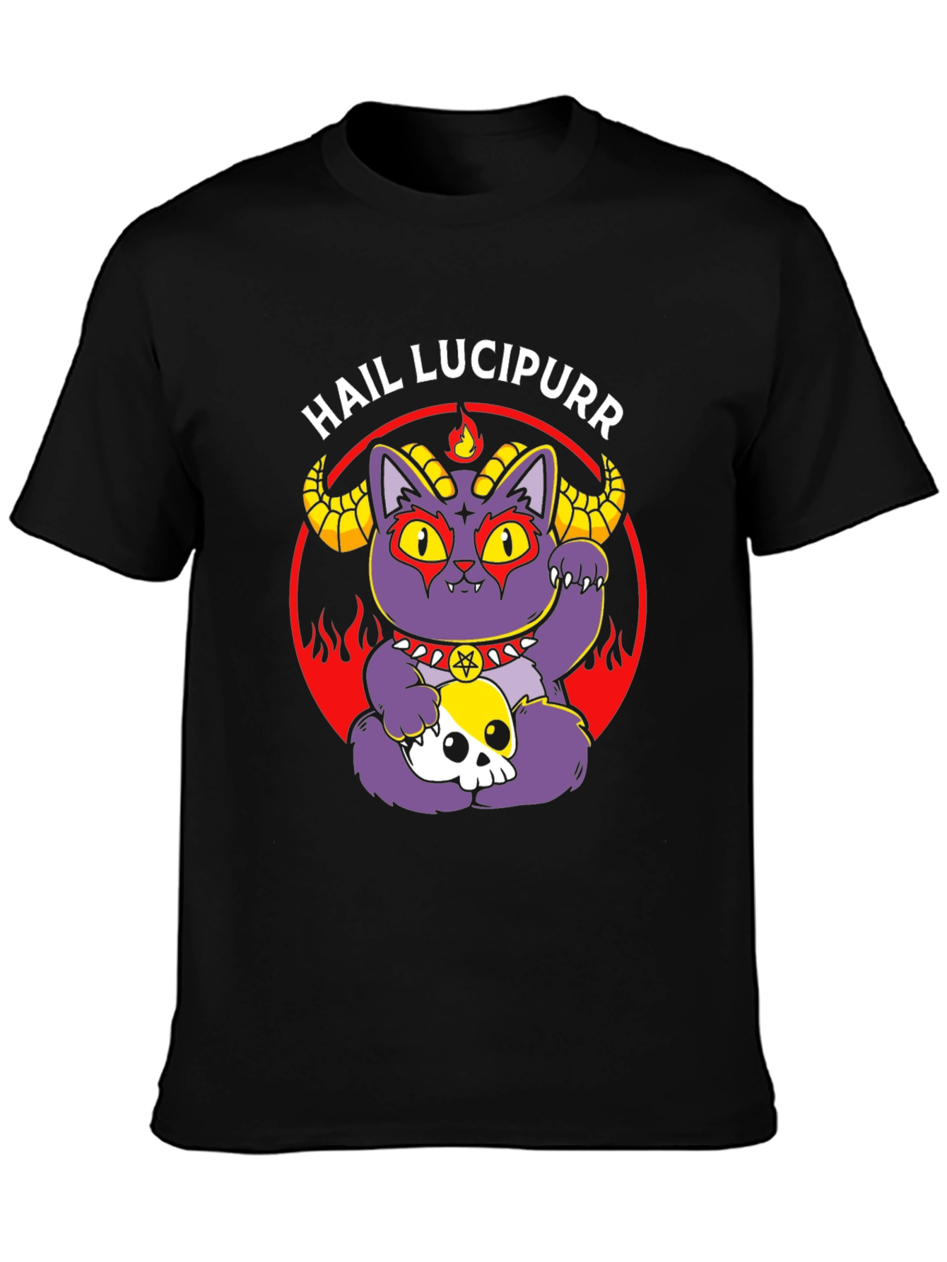Hail Lucipurr Cat T-Shirt Goth Style