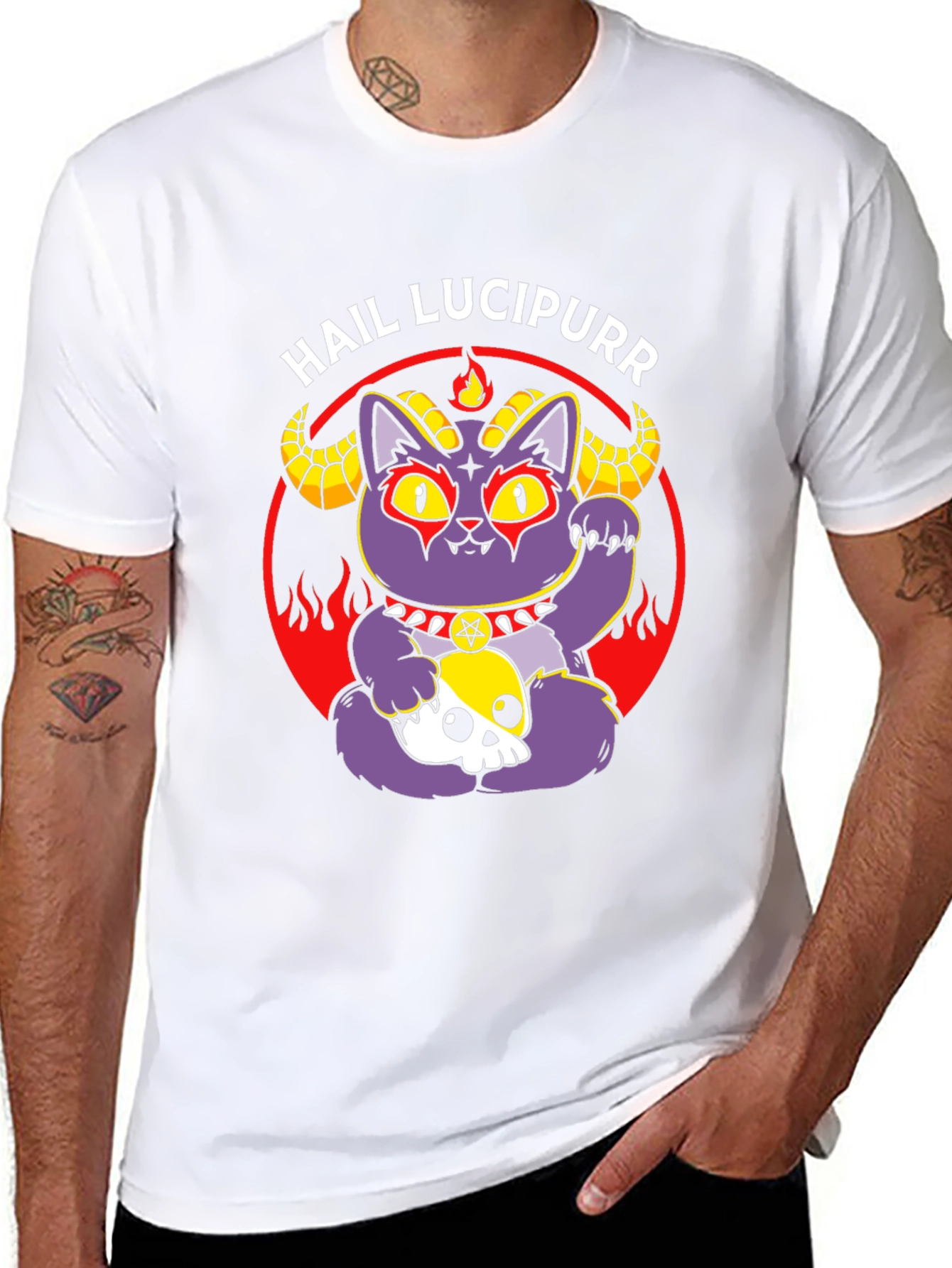 Hail Lucipurr Cat T-Shirt Goth Style