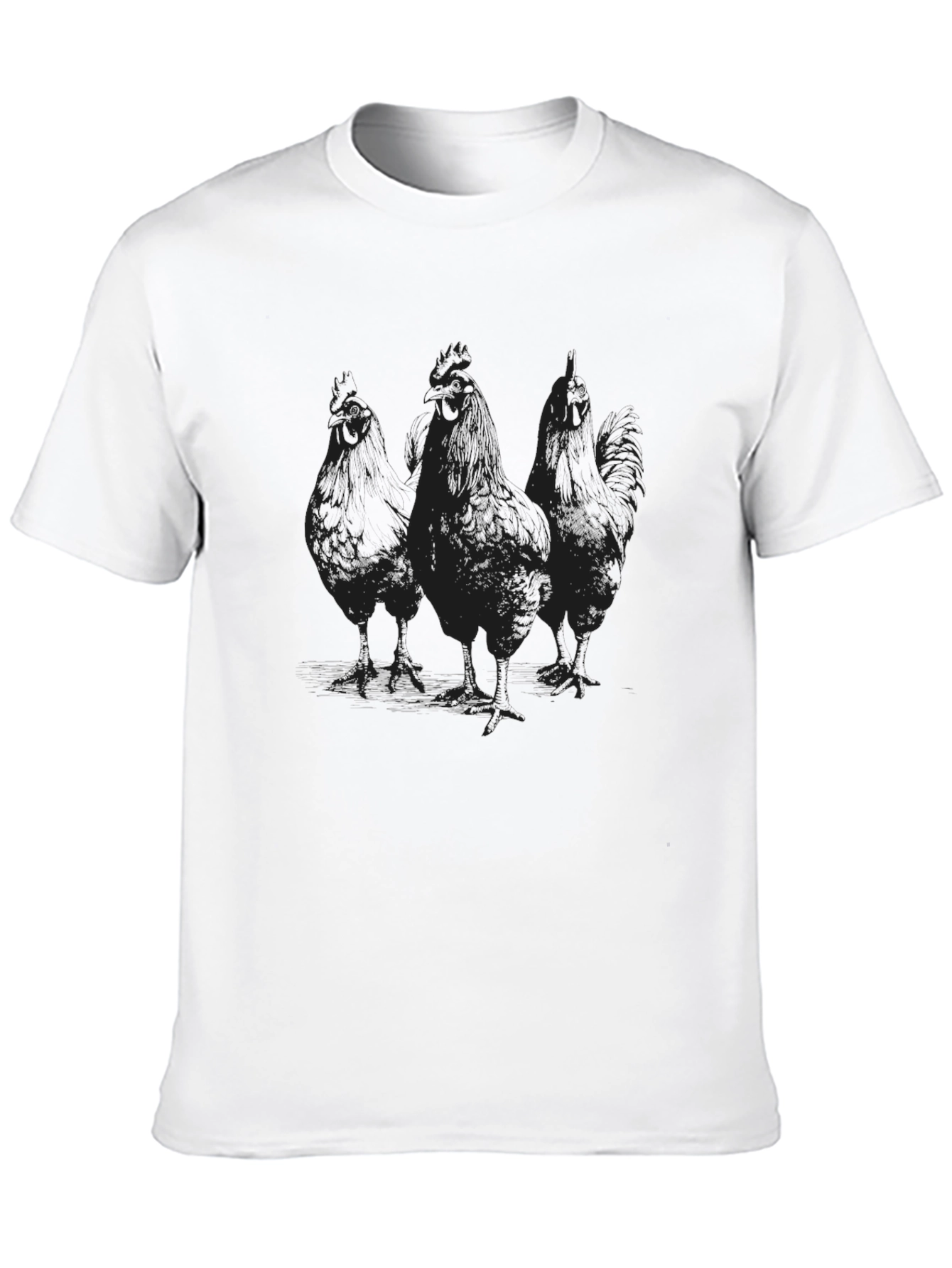 Mens Black Chicken Graphic T-Shirt