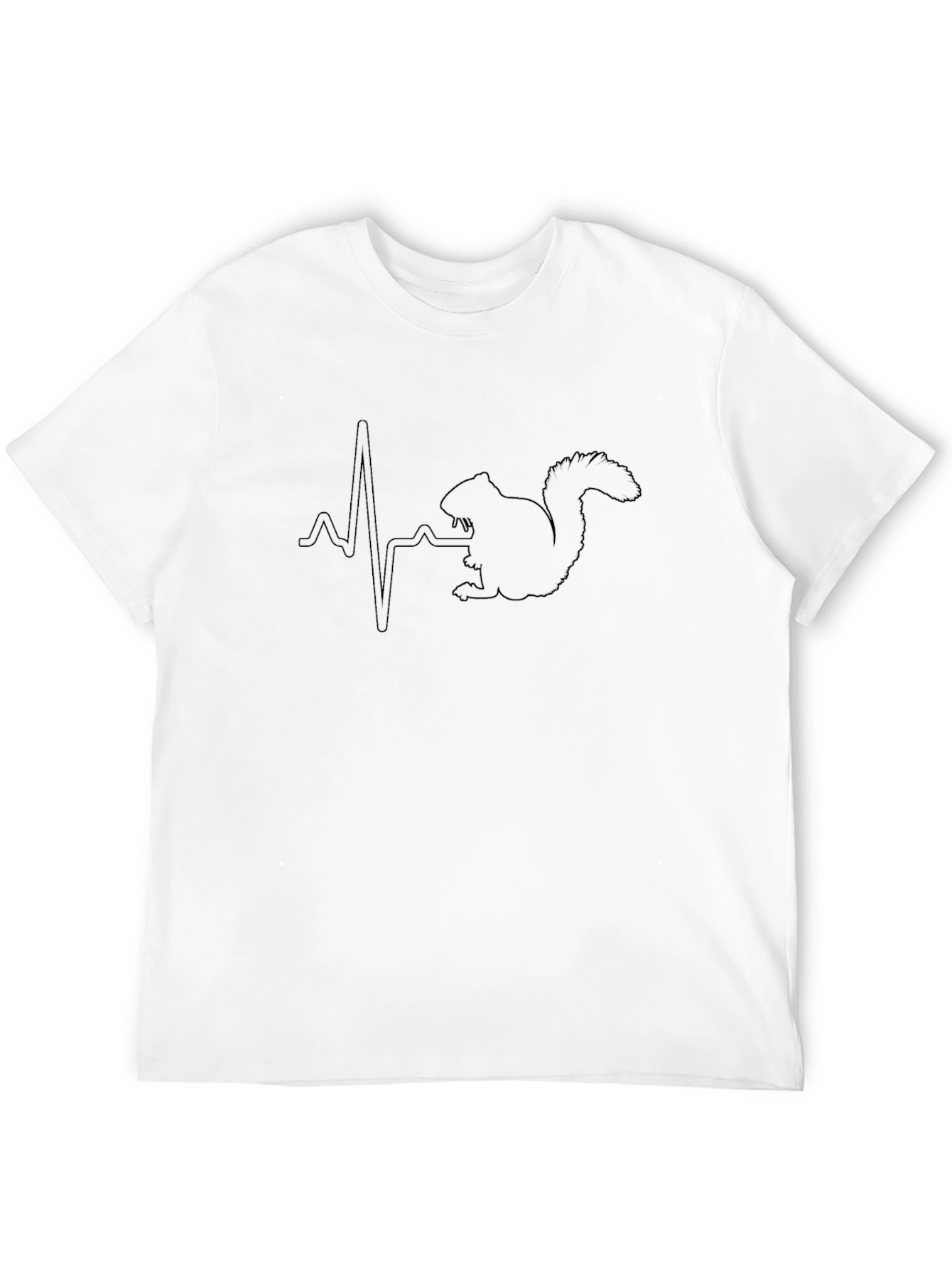 Squirrel Heartbeat Graphic Tee - Black T-Shirt