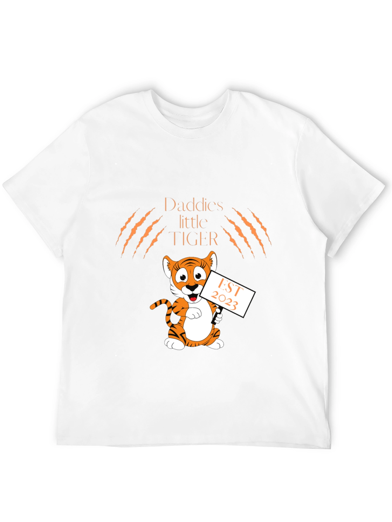 Daddys Little Tiger EST 2023 Black T-Shirt