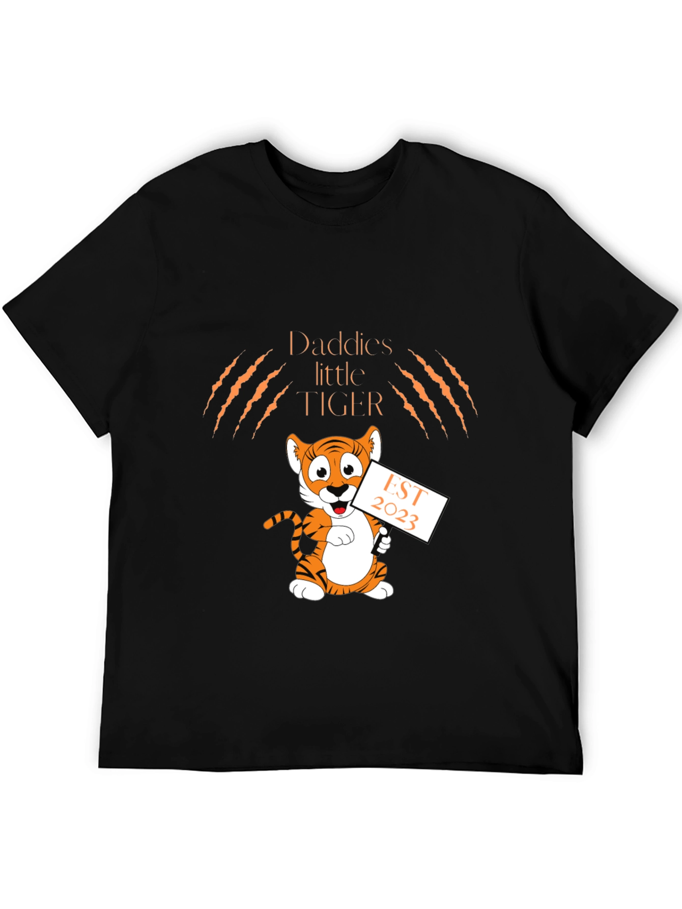 Daddys Little Tiger EST 2023 Black T-Shirt