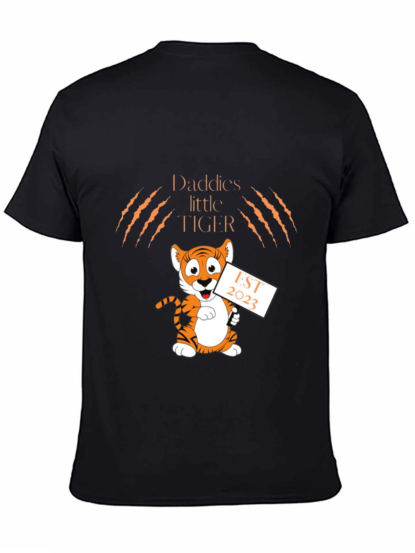 Daddys Little Tiger EST 2023 Black T-Shirt