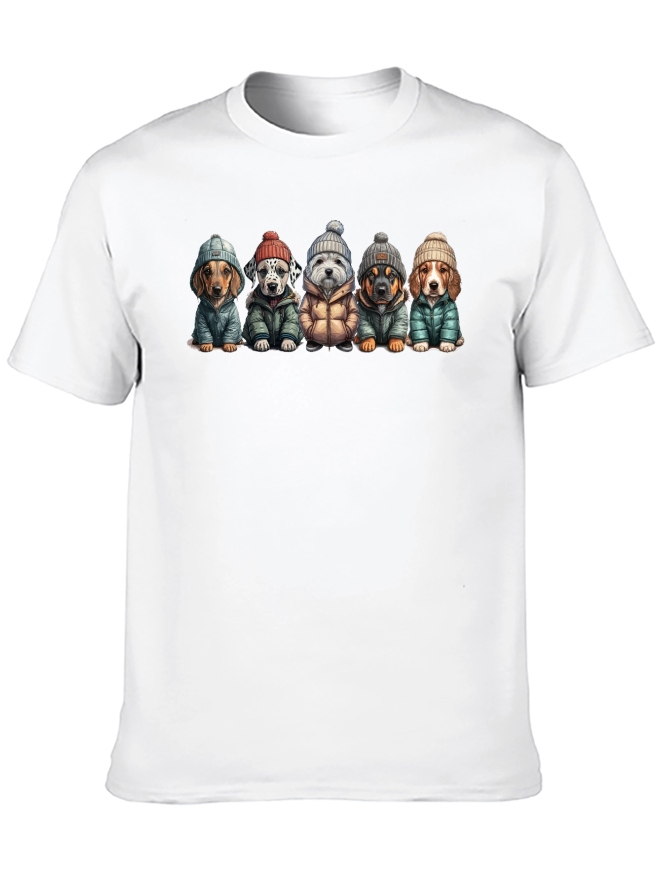 Dog Breed Winter Apparel Black T-Shirt