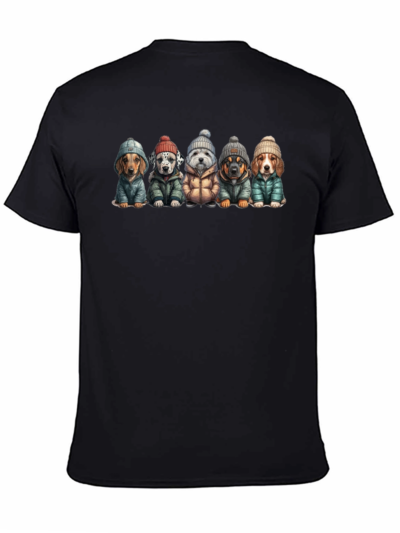 Dog Breed Winter Apparel Black T-Shirt