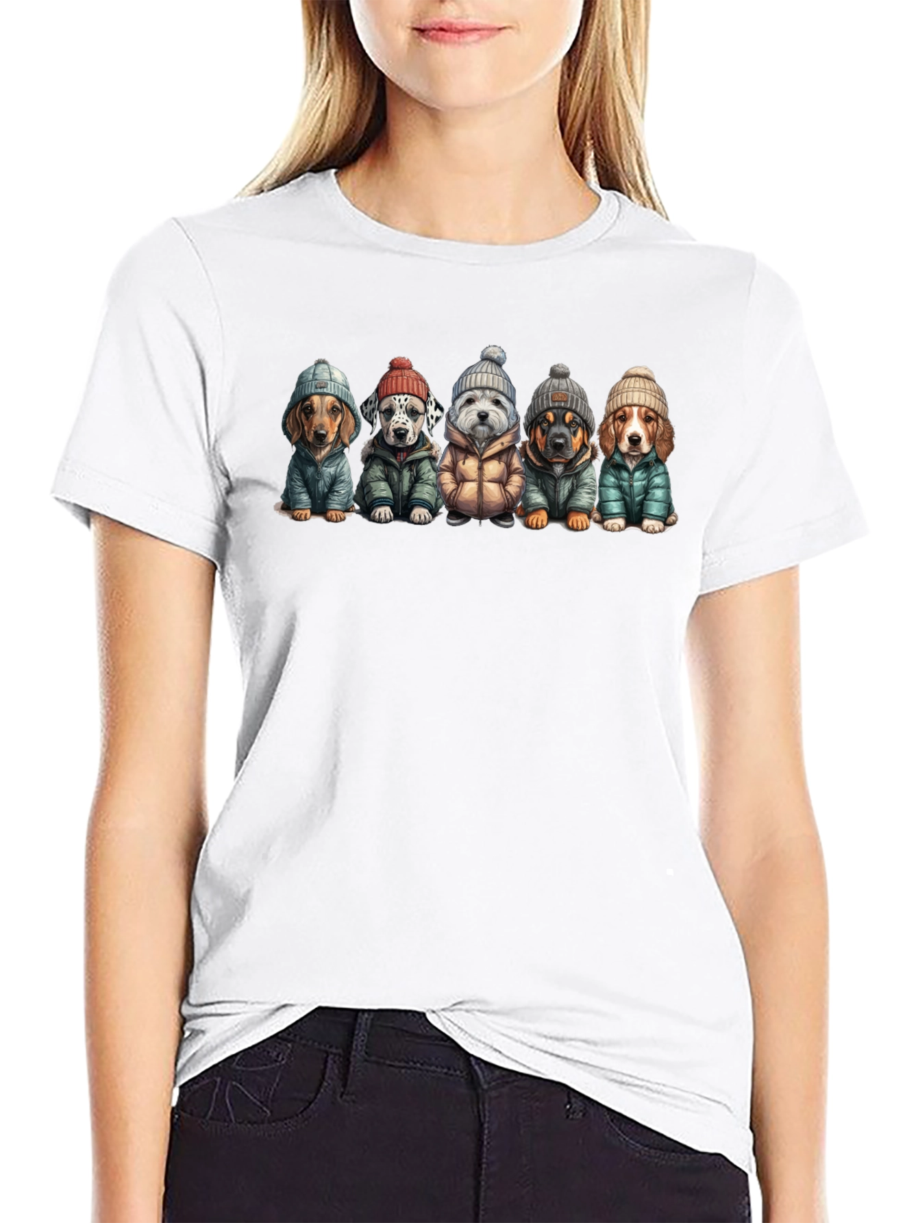 Dog Breed Winter Apparel Black T-Shirt