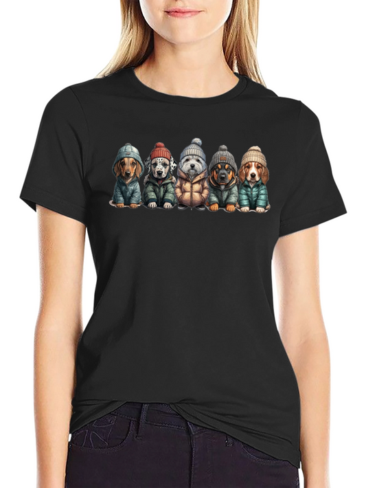Dog Breed Winter Apparel Black T-Shirt