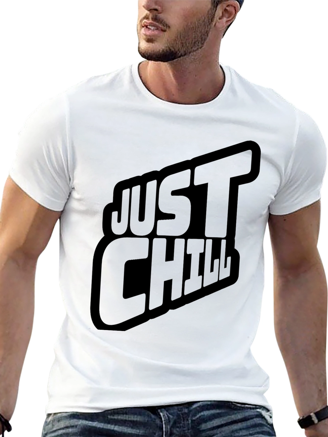 Just Chill Black T-Shirt for Men