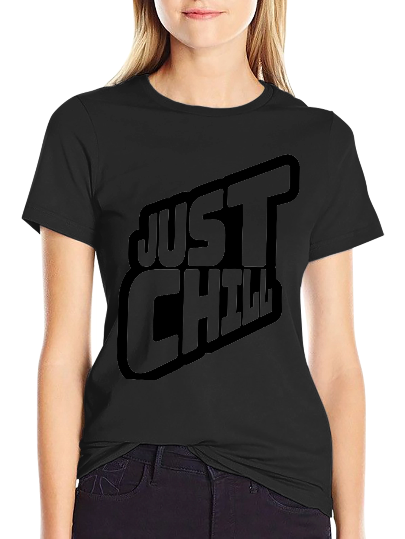 Just Chill Black T-Shirt for Men